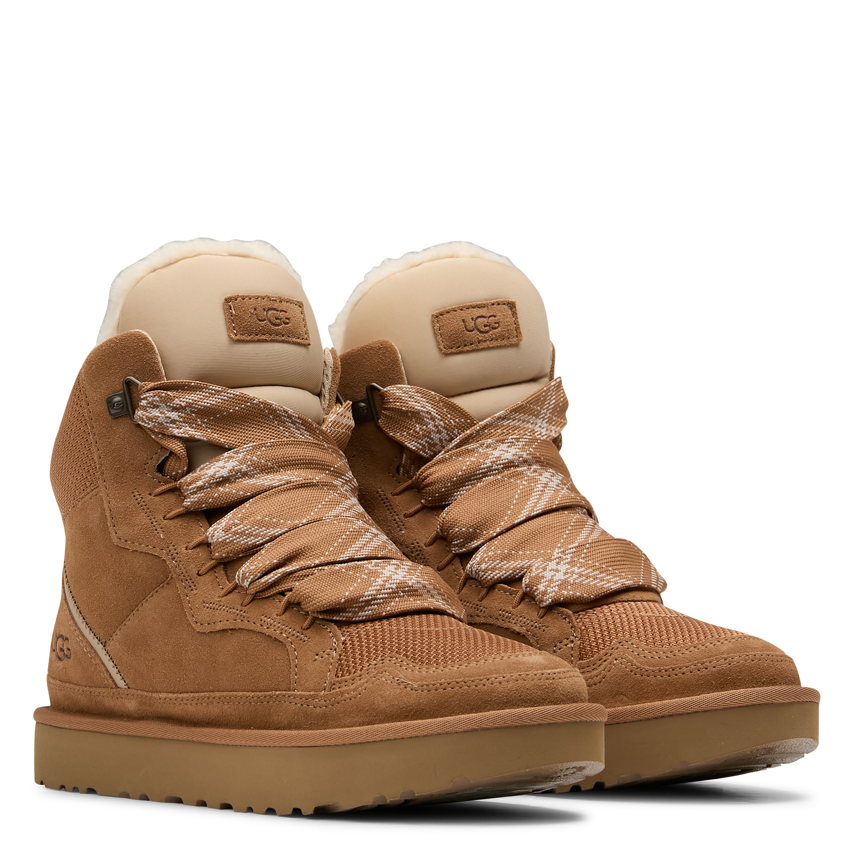 Baskets montantes en cuir mélangé UGG Marron