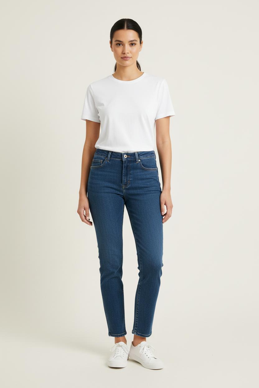 Cropped slim jeans with studs LEVI'S - Seconde main Blue
