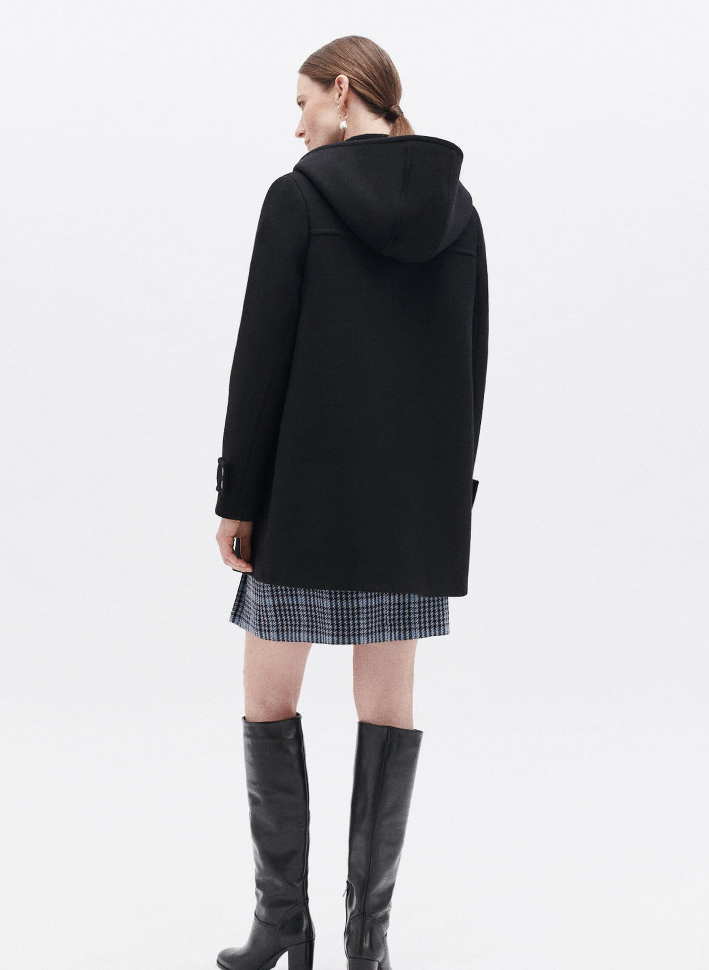 Straight wool-blend coat CAROLL Black