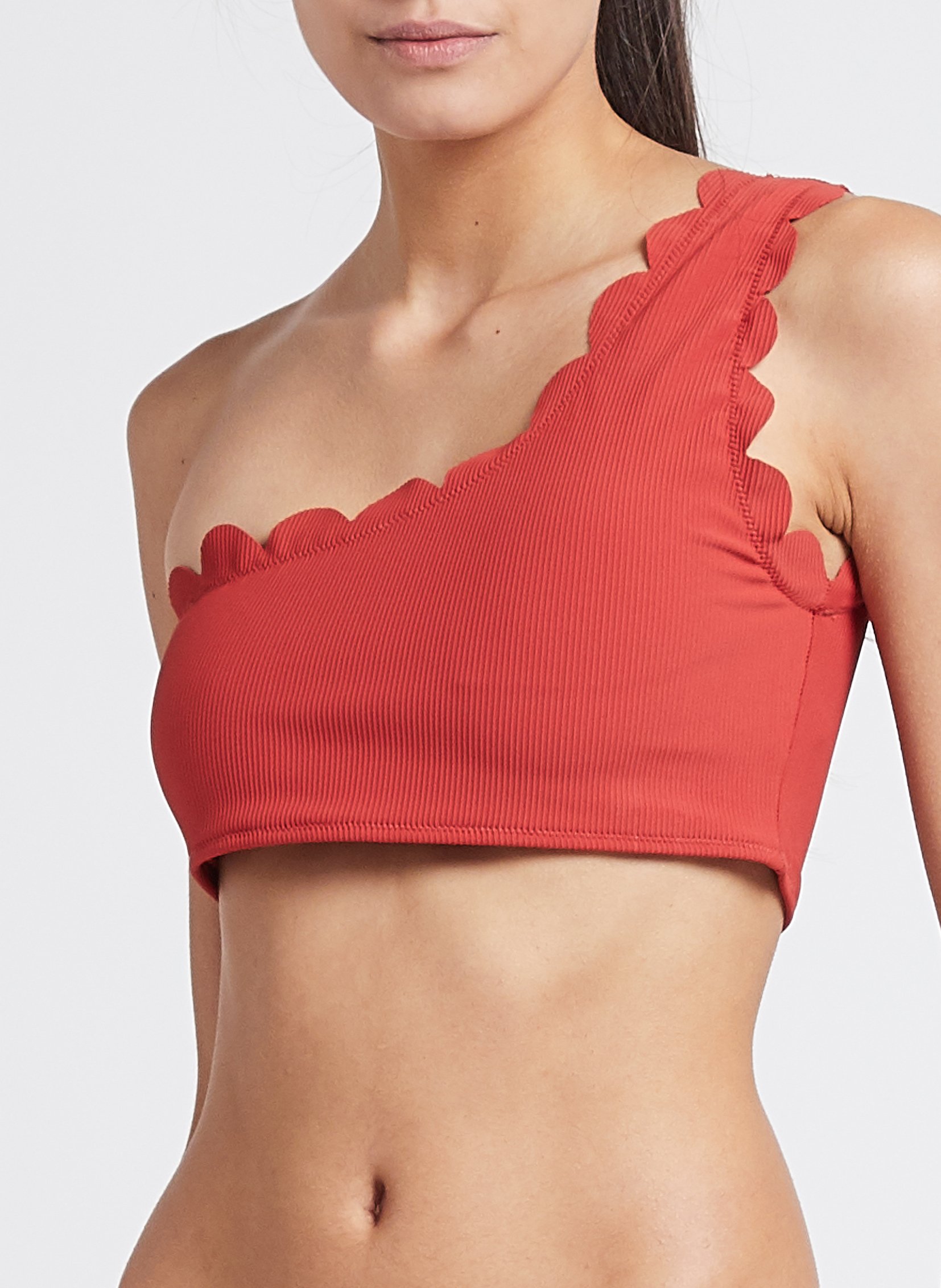 Haut de maillot de bain asymétrique PIECES Rouge