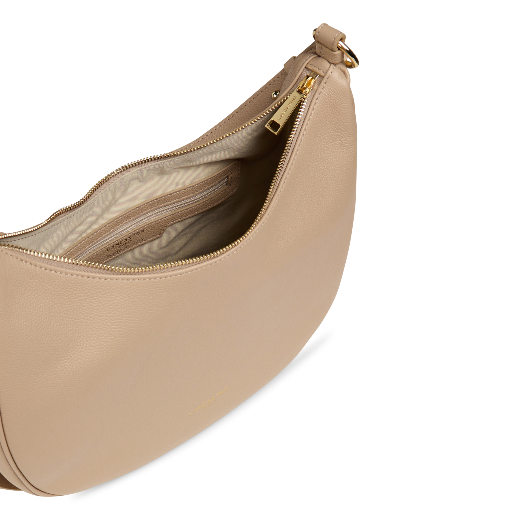 Leren schoudertas LANCASTER PARIS Beige