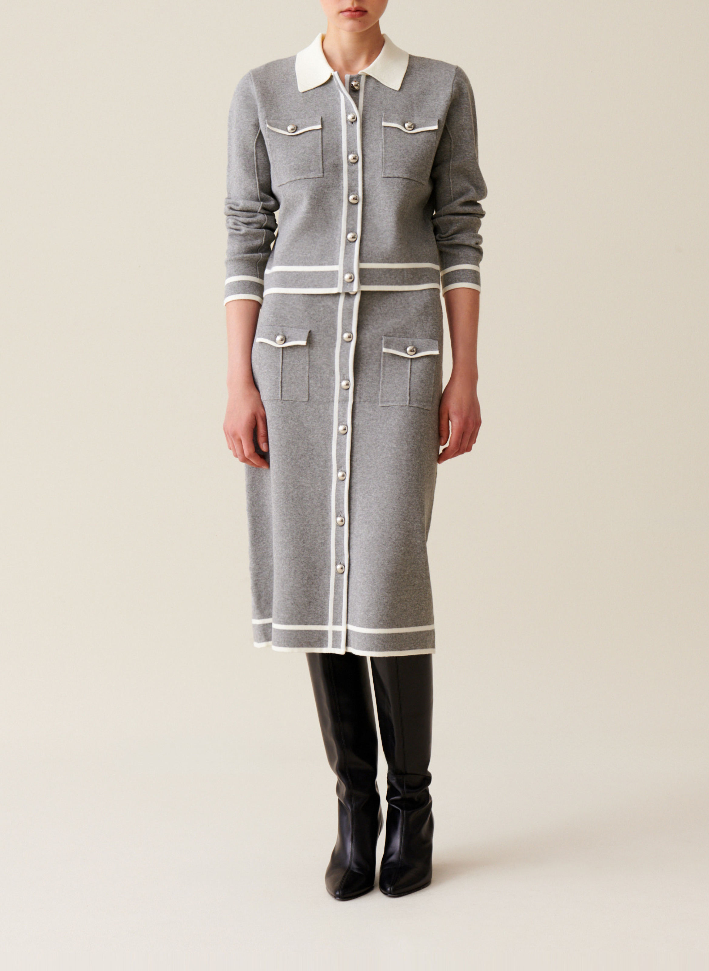 Rok met hoge taille met knoopsluiting CLAUDIE PIERLOT Veelkleurig