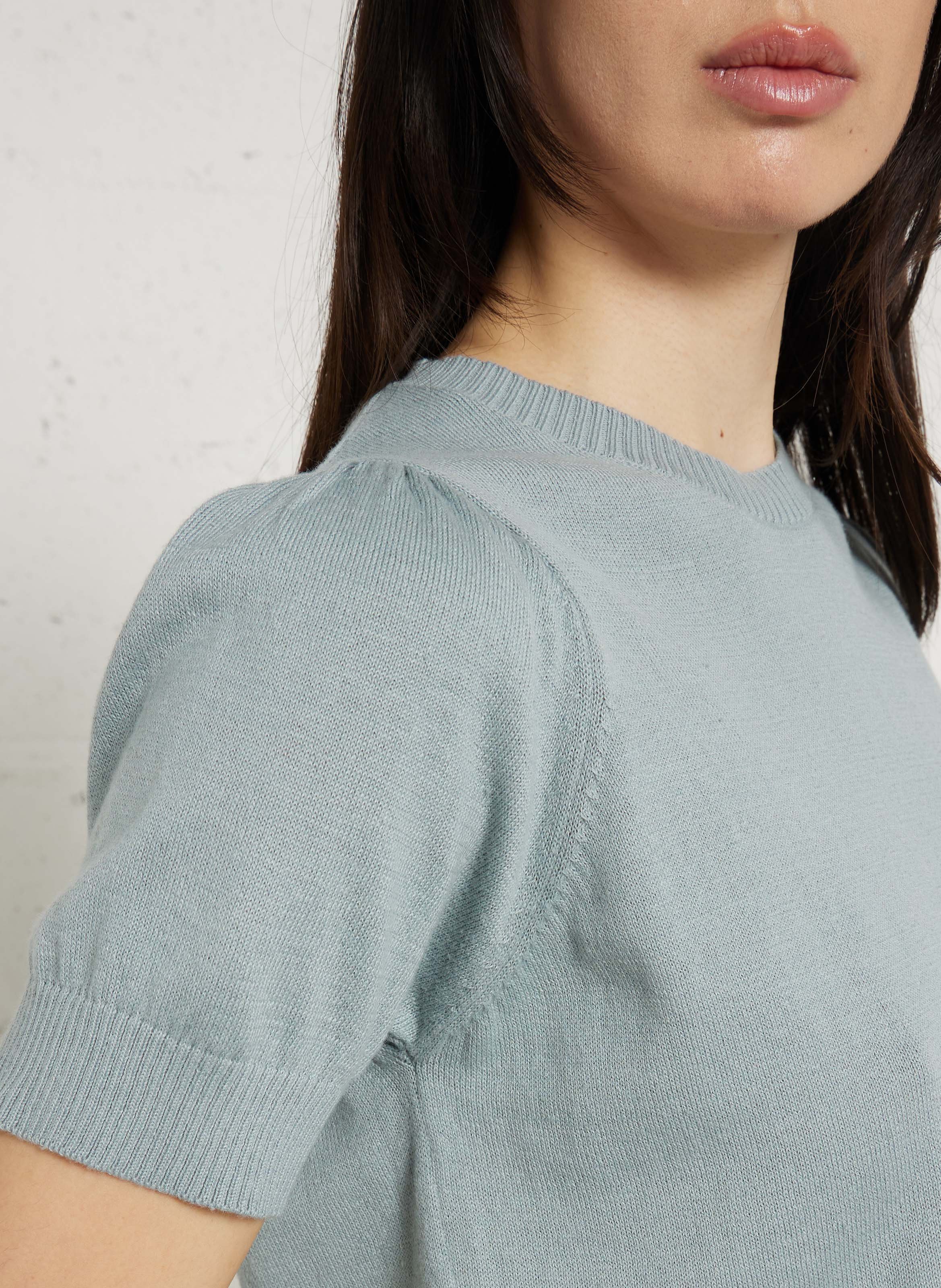 Cotton and wool sleeveless sweater with lacing SUD EXPRESS Blue