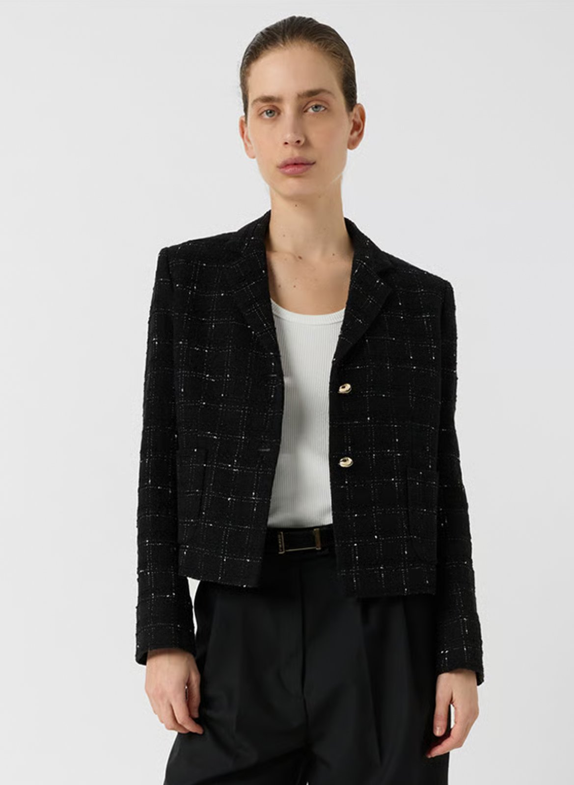 Veste tailleur ajustée en coton mélangé GERARD DAREL Noir