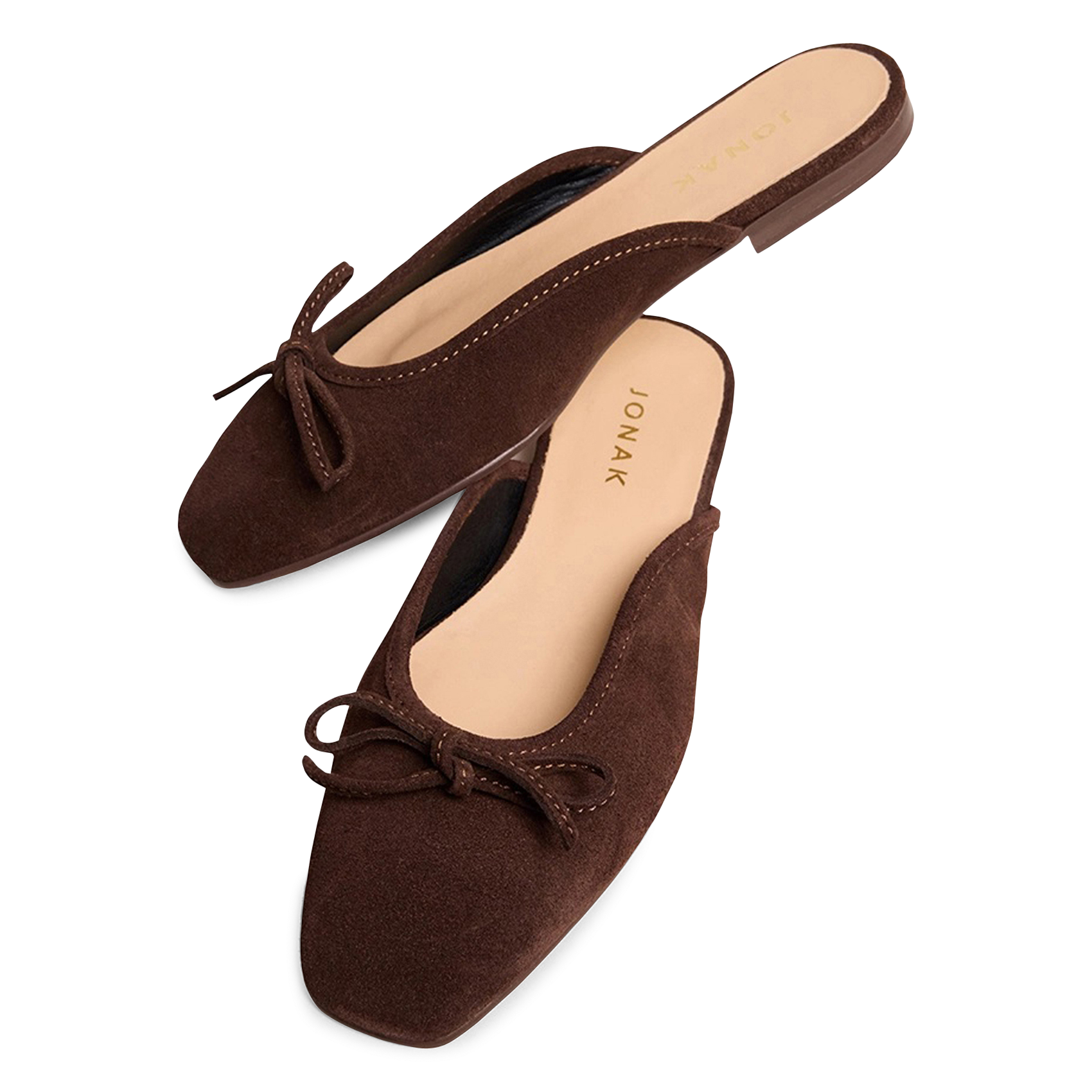 Leather mules JONAK Brown