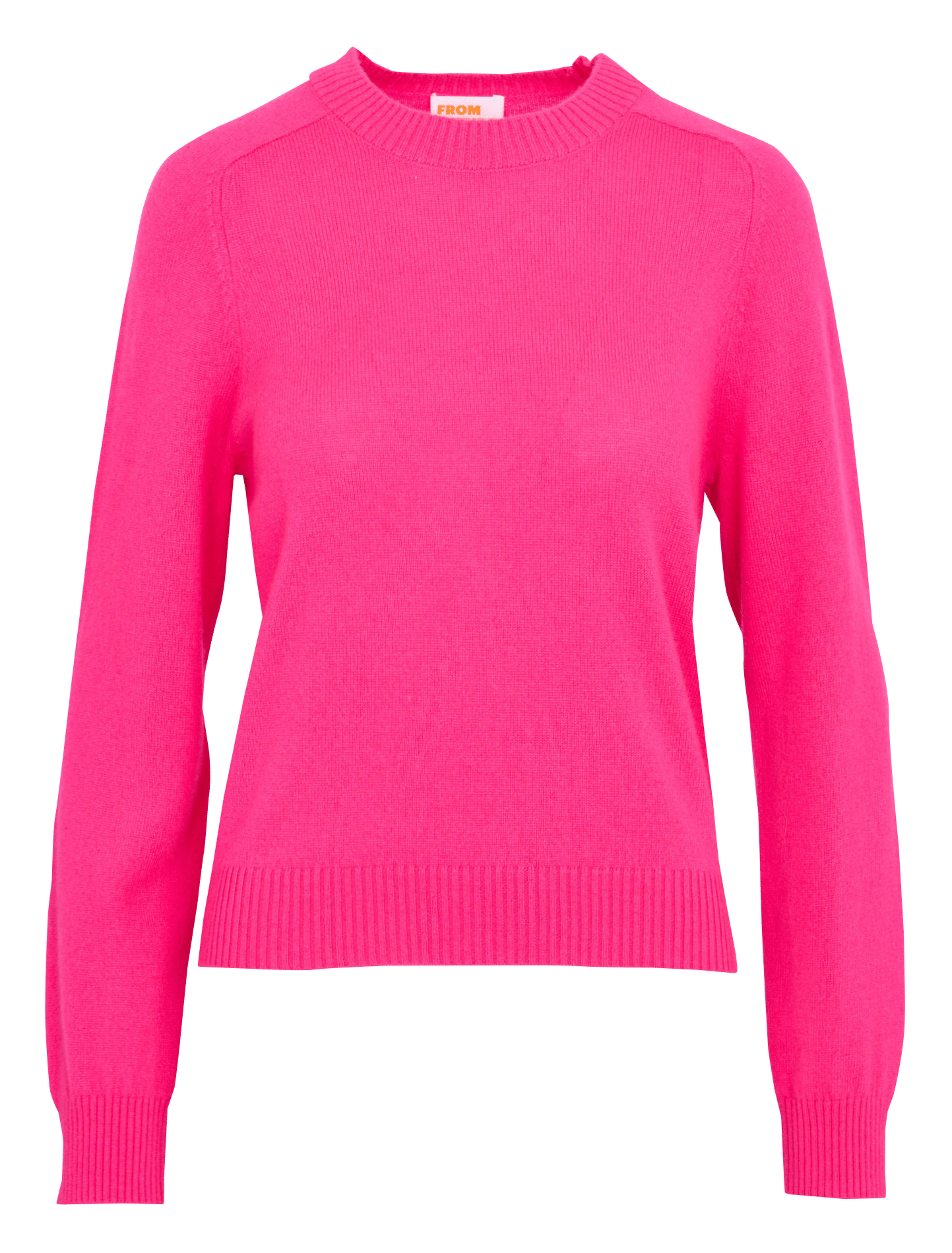 Pull droit col rond en cachemire FROM FUTURE Rose