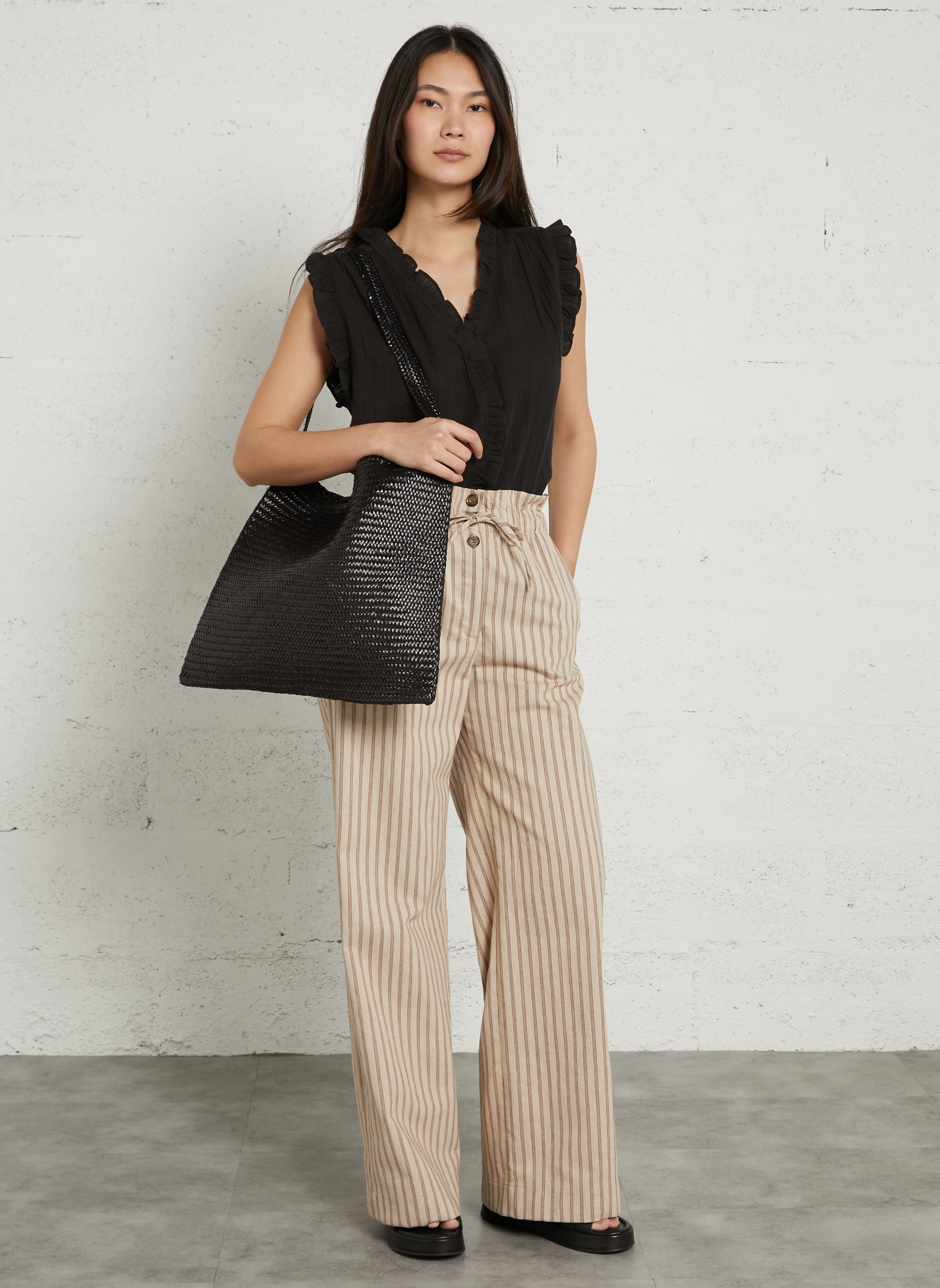 Braided leather tote bag DRAGON DIFFUSION Black