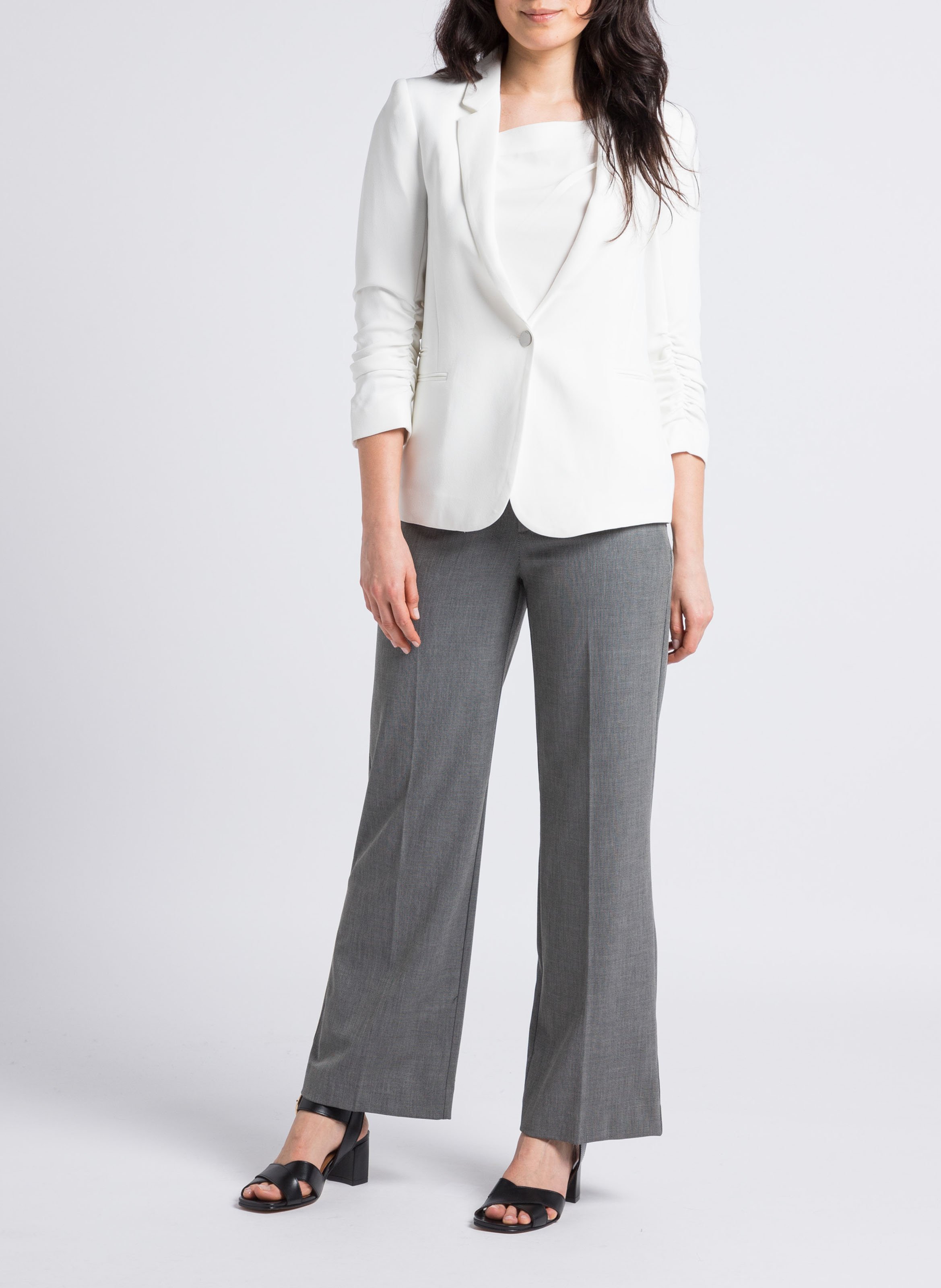 Gerade geschnittener Blazer aus Crêpe IKKS Weiss