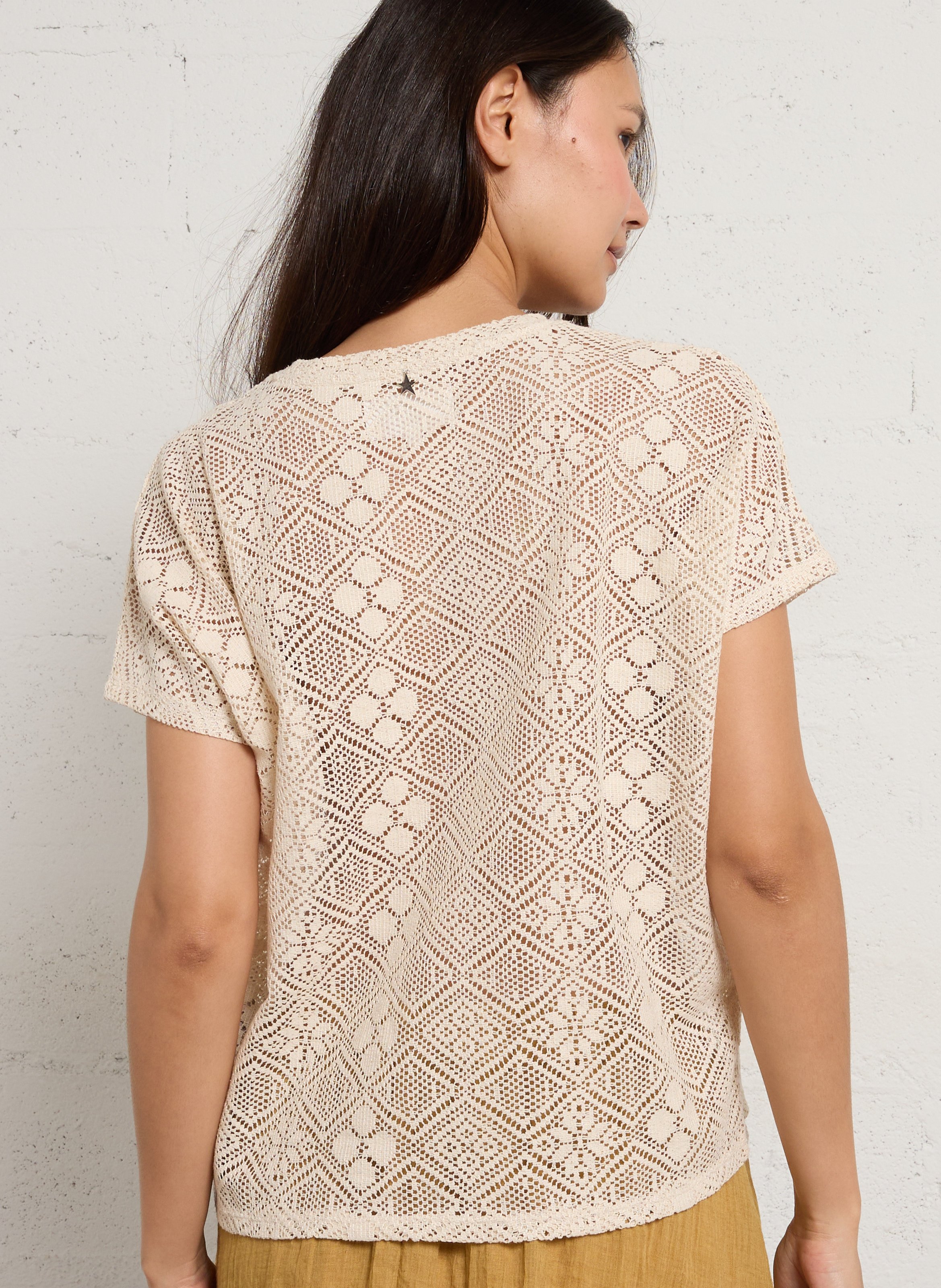 Basic cotton-mix T-shirt SUD EXPRESS Beige