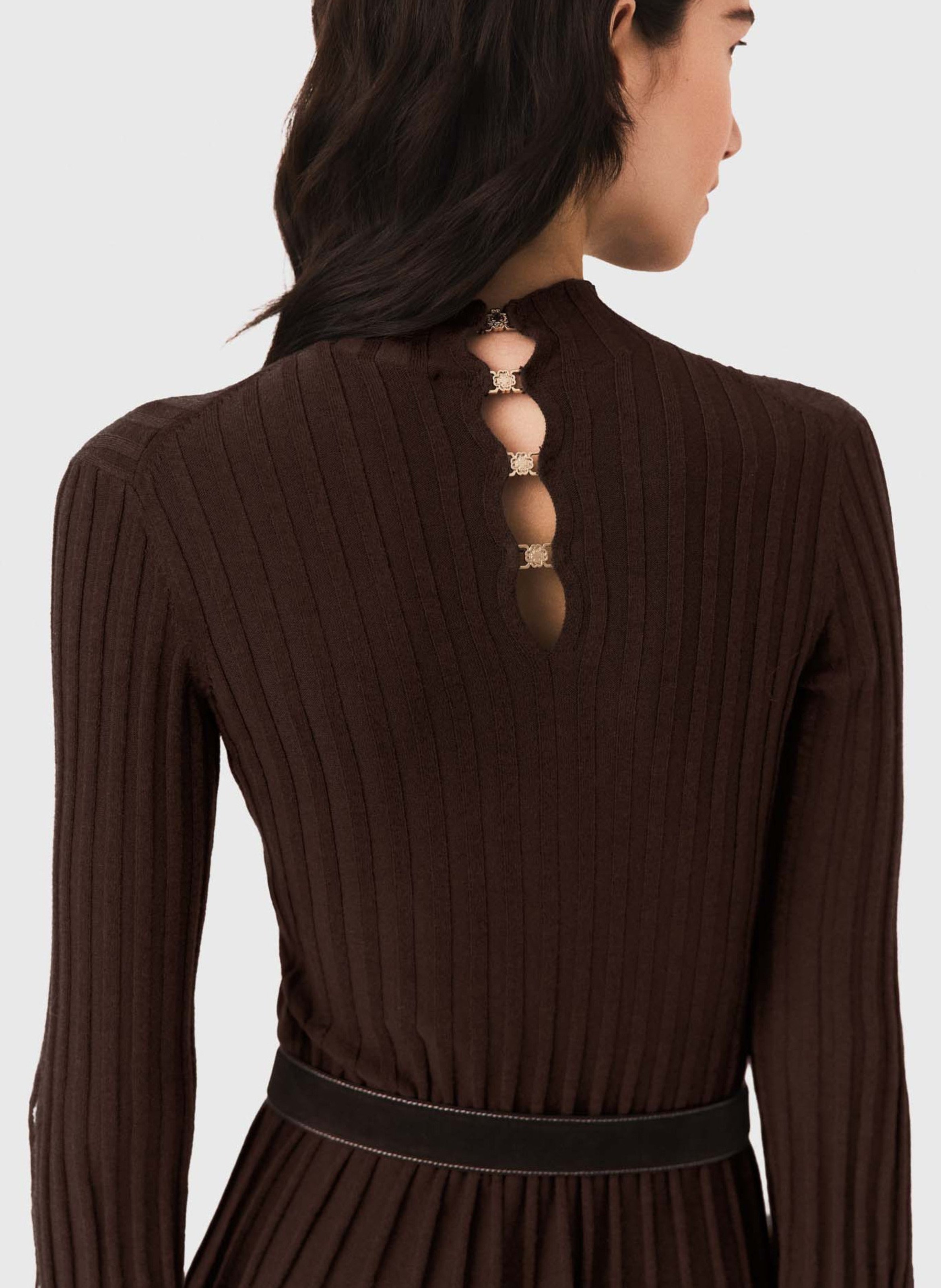 Robe courte cintrée col montant | Marron MAJE Femme