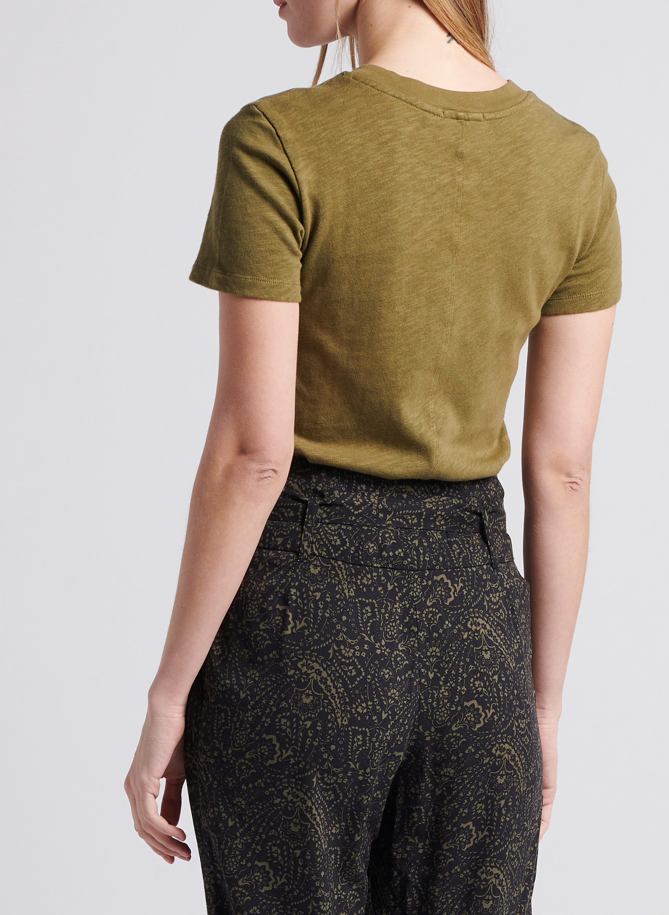 Straight cotton round-neck T-shirt AMERICAN VINTAGE Khaki