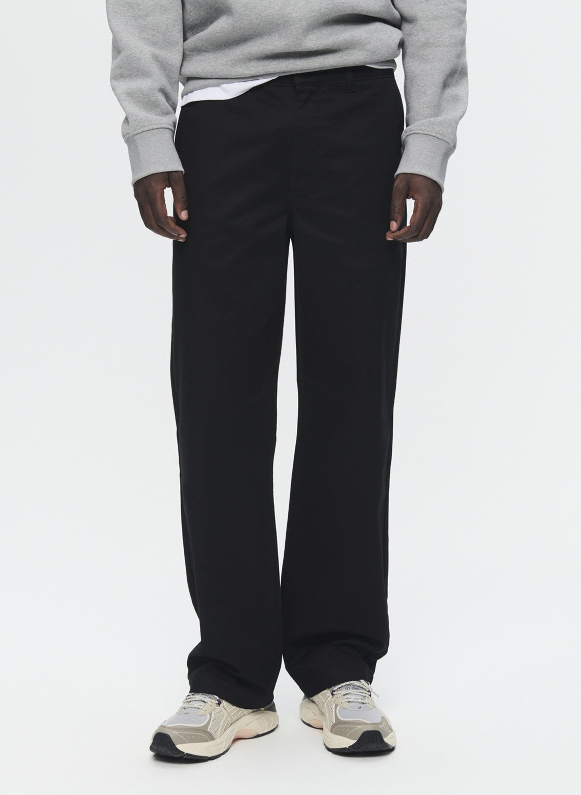 Straight-leg organic cotton-blend pants WOOD WOOD Black