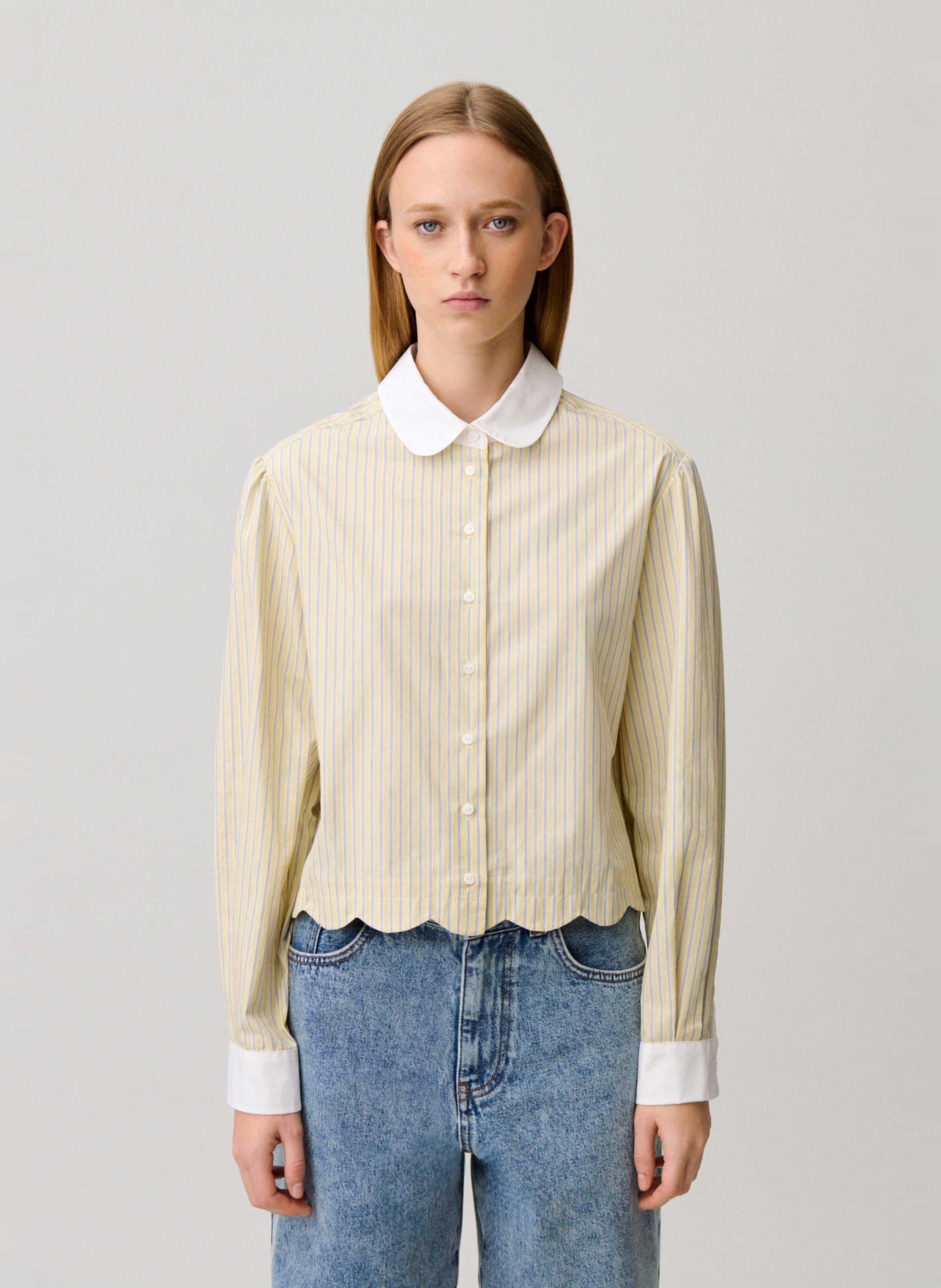 Katoenen blouse met Claudinekraag CLAUDIE PIERLOT Veelkleurig