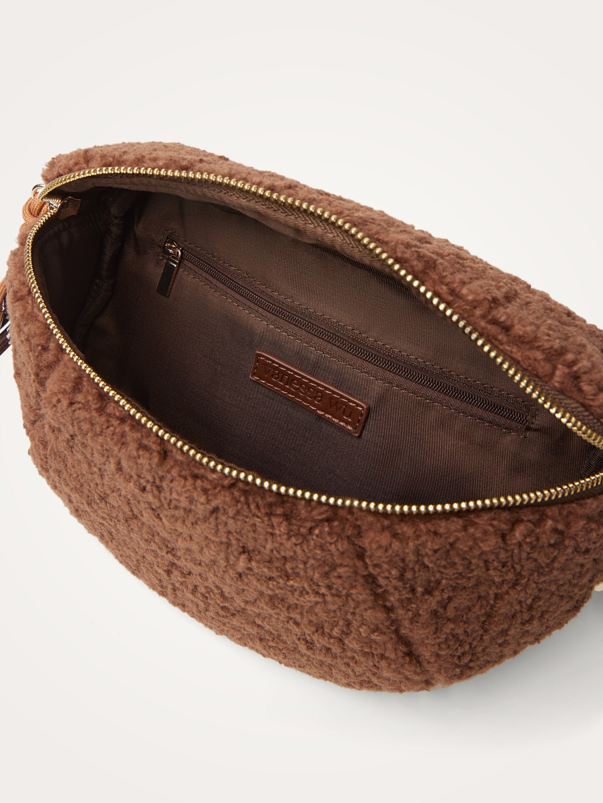 Faux shearling fanny pack | Brown VANESSA WU Women