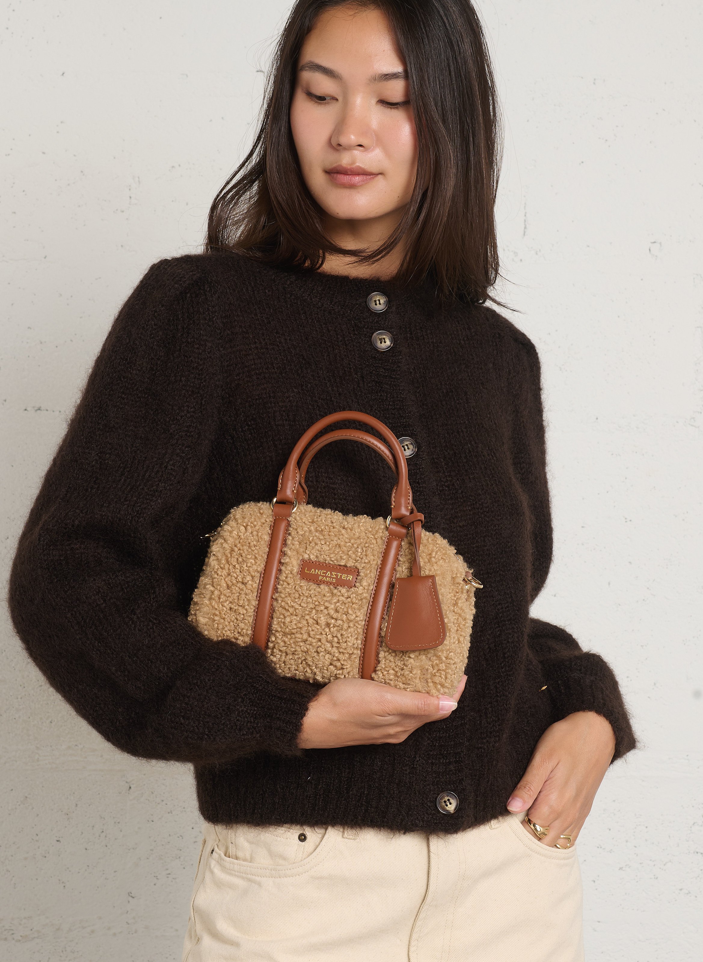 Small sherpa duffle bag LANCASTER PARIS Brown