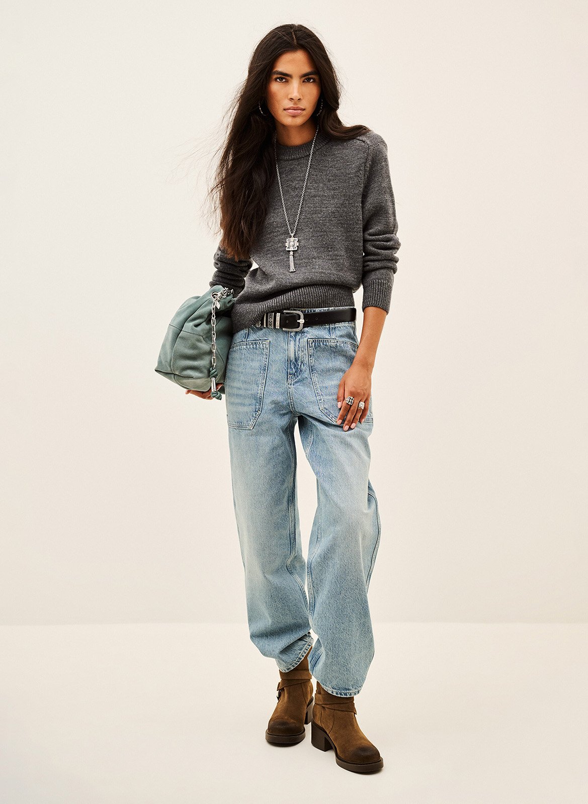 Straight Cut Jeans aus Baumwolle BA&SH Blau
