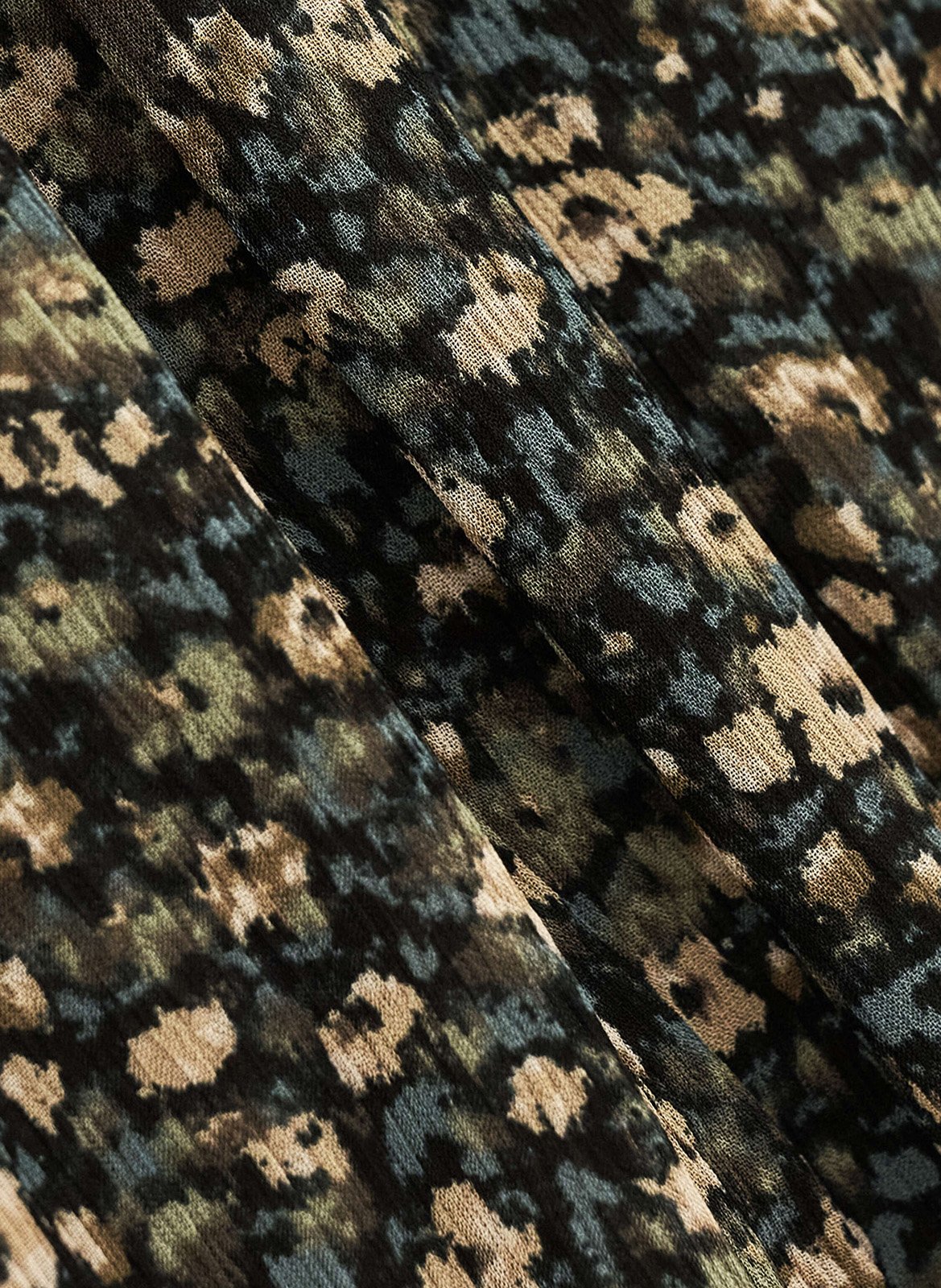 Midi-Kleid mit Blumenmuster BA&SH Khaki
