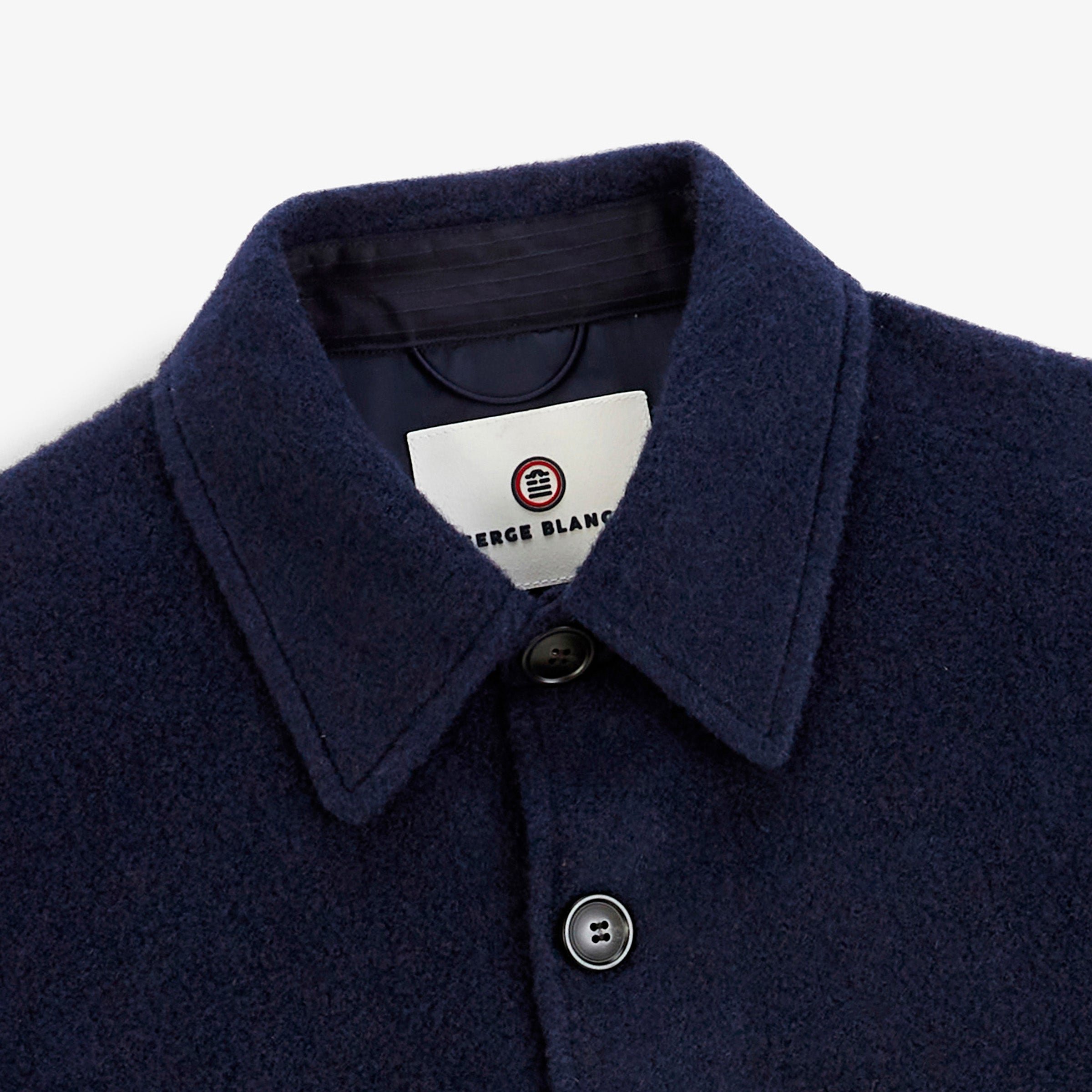 Navy blue textured TRAP overshirt SERGE BLANCO Blue