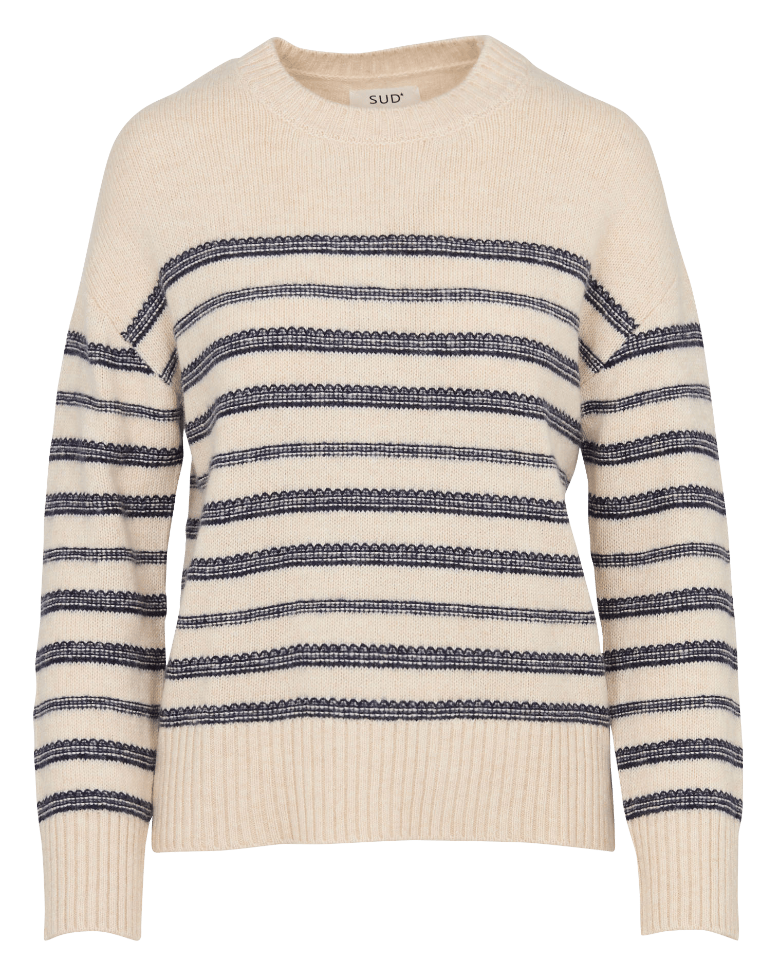 Pull col rond en coton mélangé SUD EXPRESS Beige