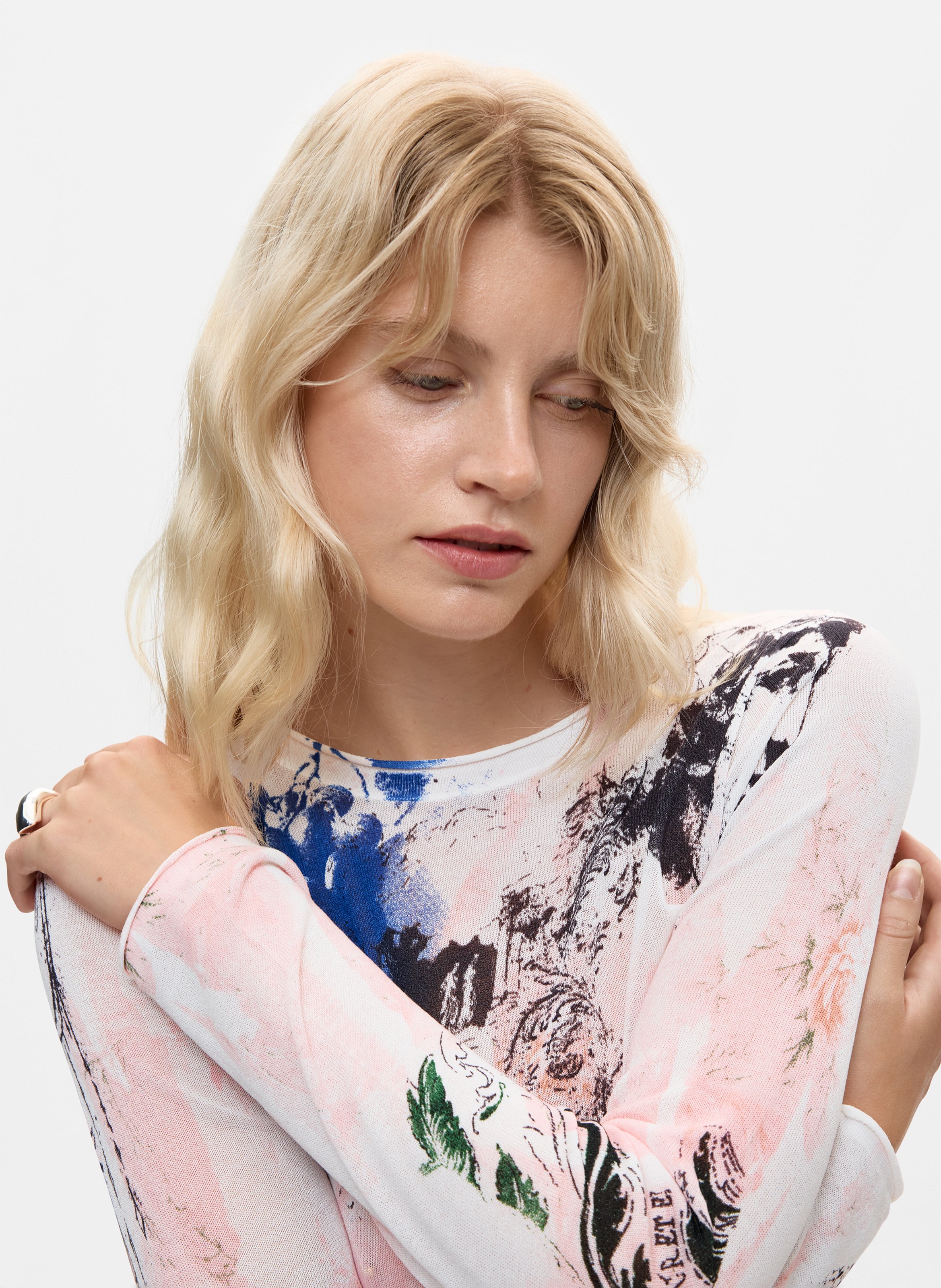 Recht T-shirt met ronde hals en print DESIGUAL Veelkleurig