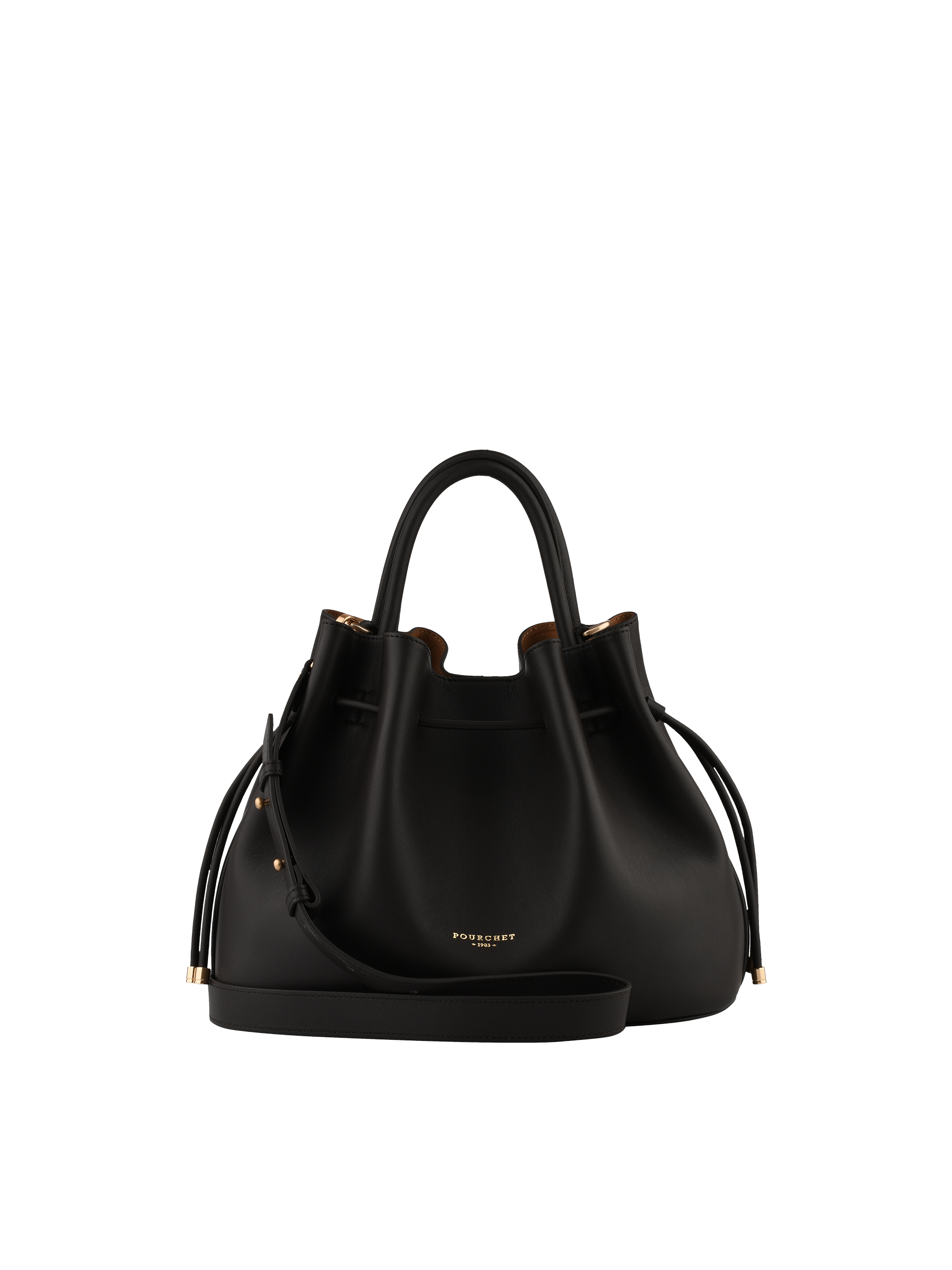 Calfskin leather handbag POURCHET Brown