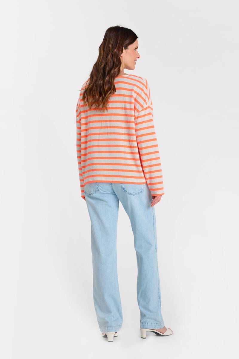 Pull col rond LE TEMPS DES CERISES Orange