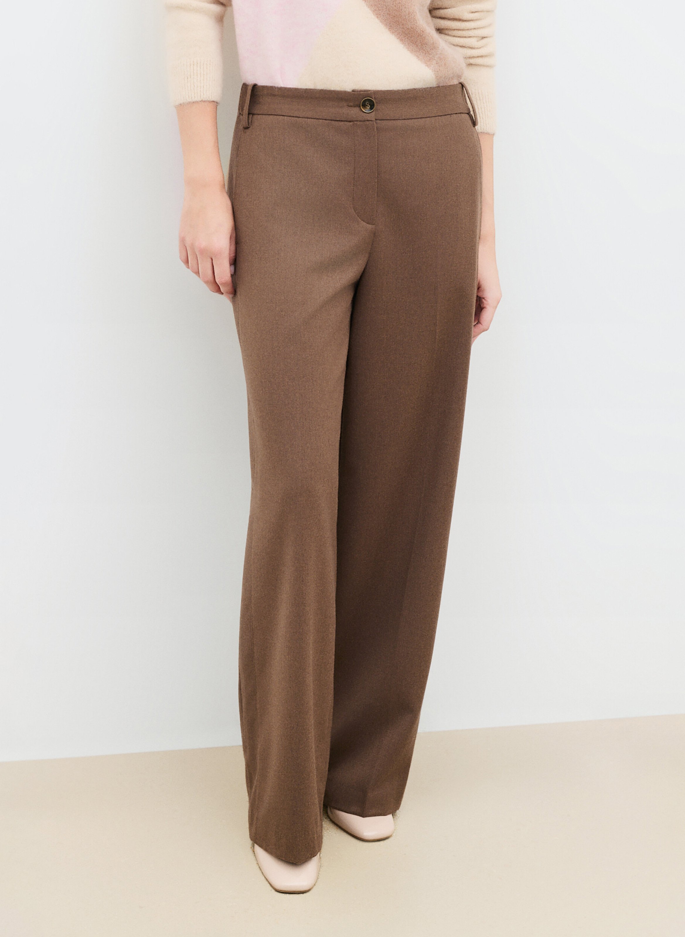 Plain straight trousers  CAROLL Brown