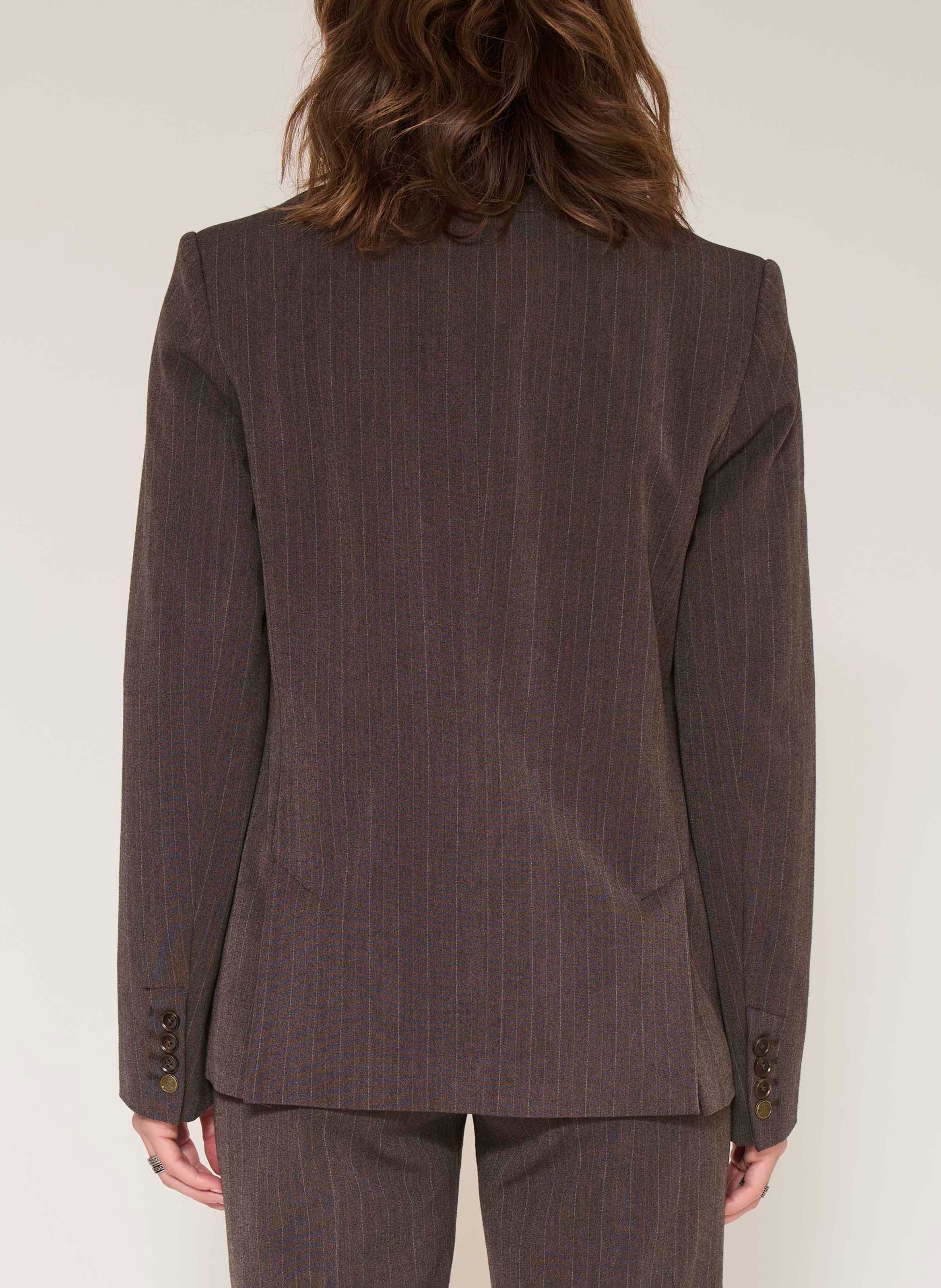 Getailleerde blazer met strepen MKT Bruin