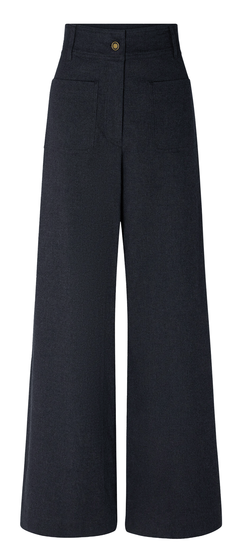 Hohe Taille weite Hose in Uni-Farbe SESSUN Blau