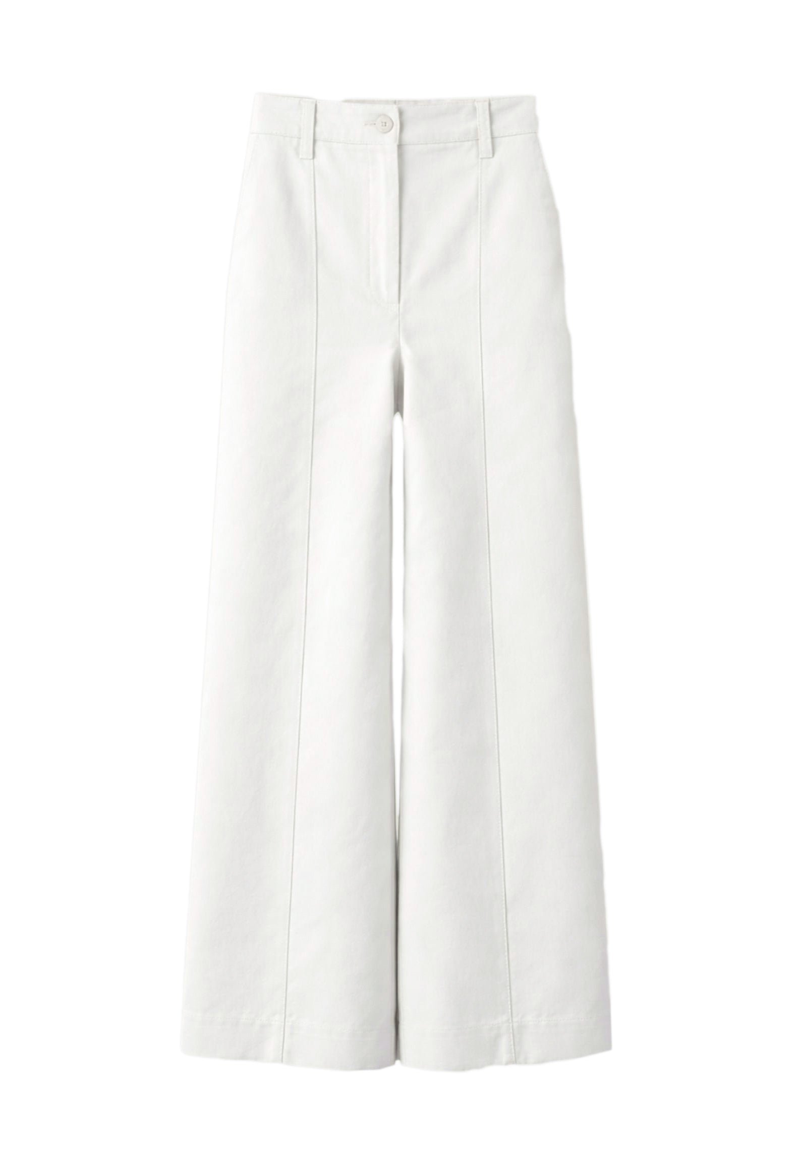 Wide-leg high-rise cotton pants RODIER White
