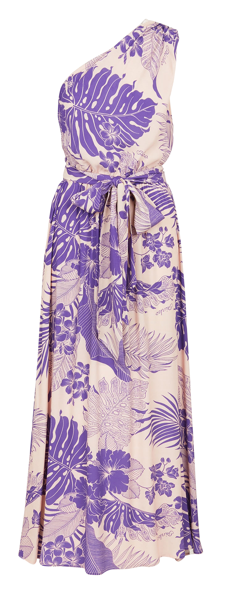 Long asymmetric floral dress PINKO Purple