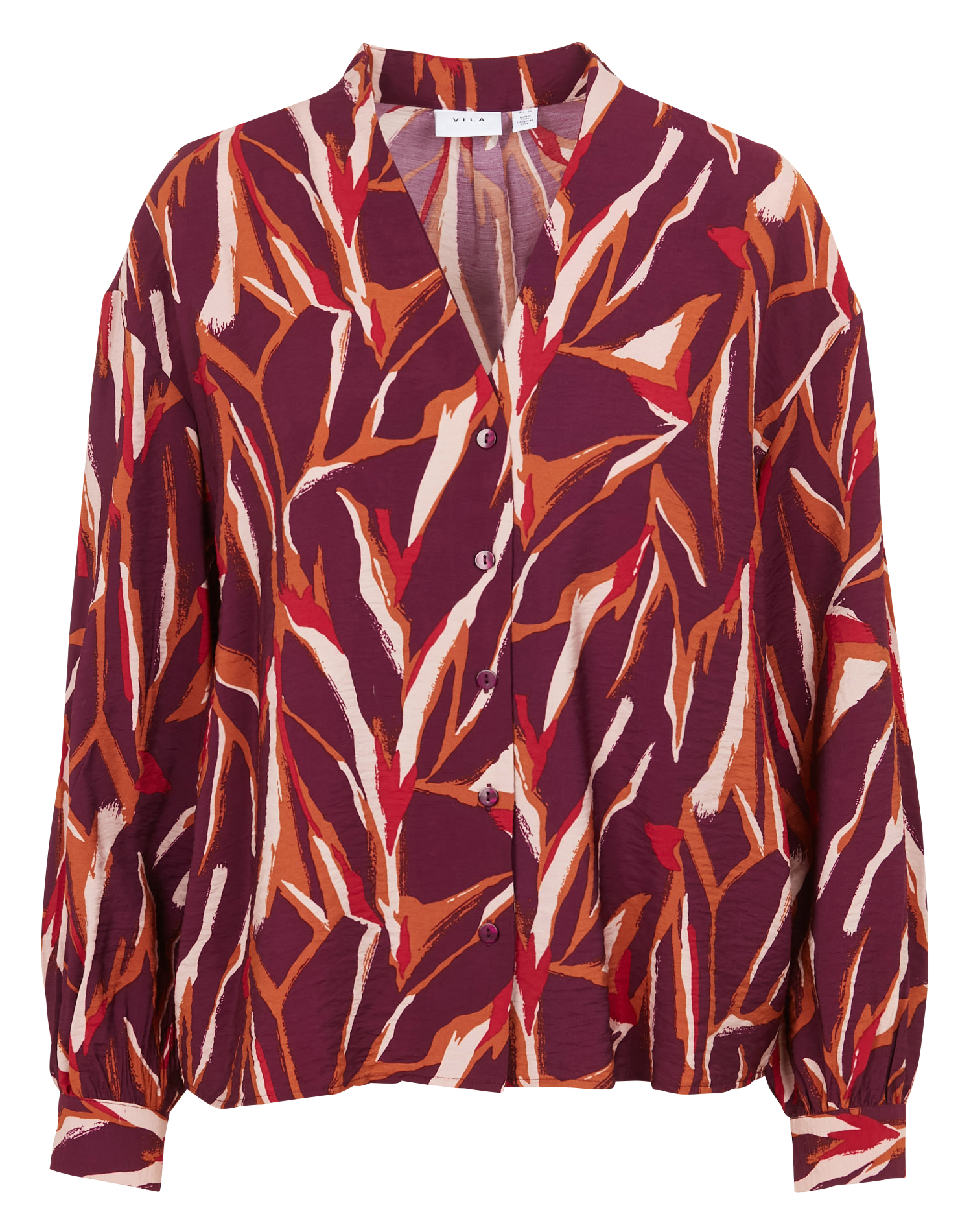 Printed V-neck blouse VILA Purple