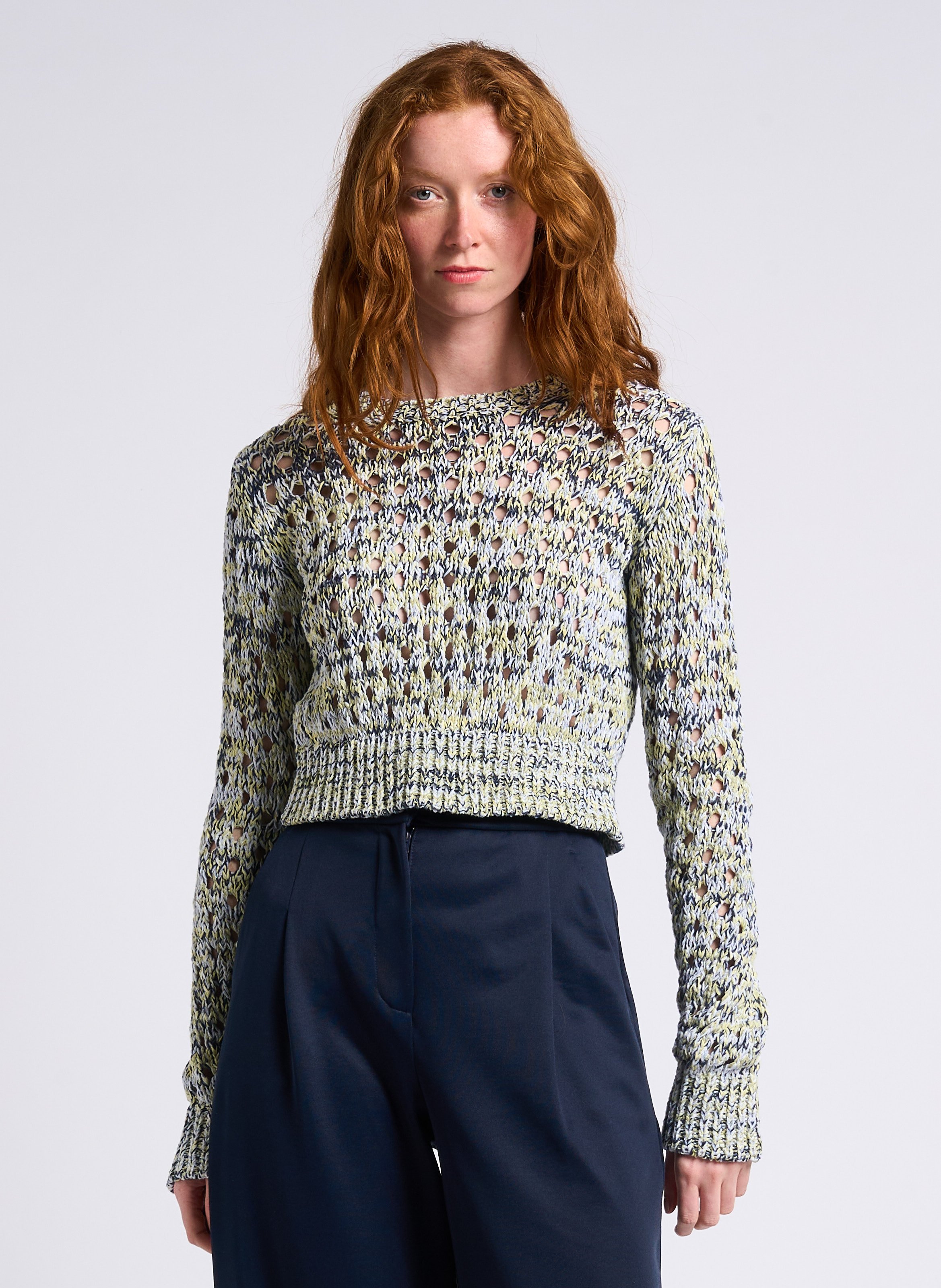 Chunky openwork knit sweater MAX&Co. Blue
