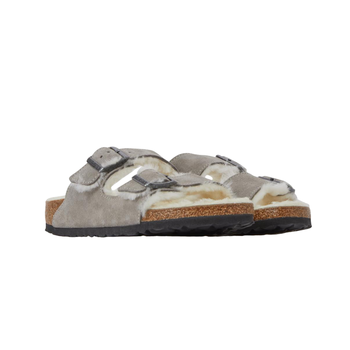 Faux leather sandals BIRKENSTOCK Grey