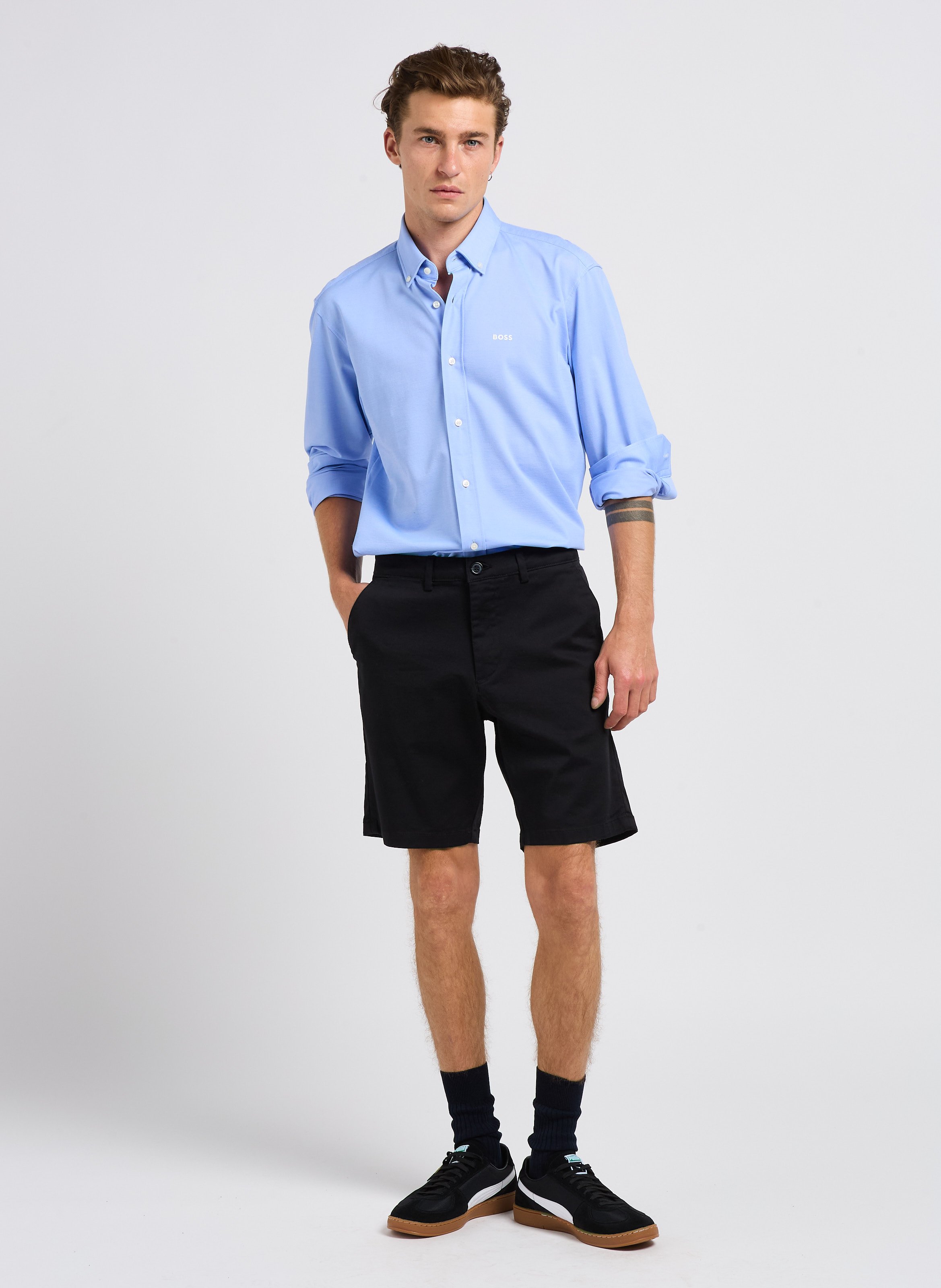Short in blended organic cotton SELECTED Black