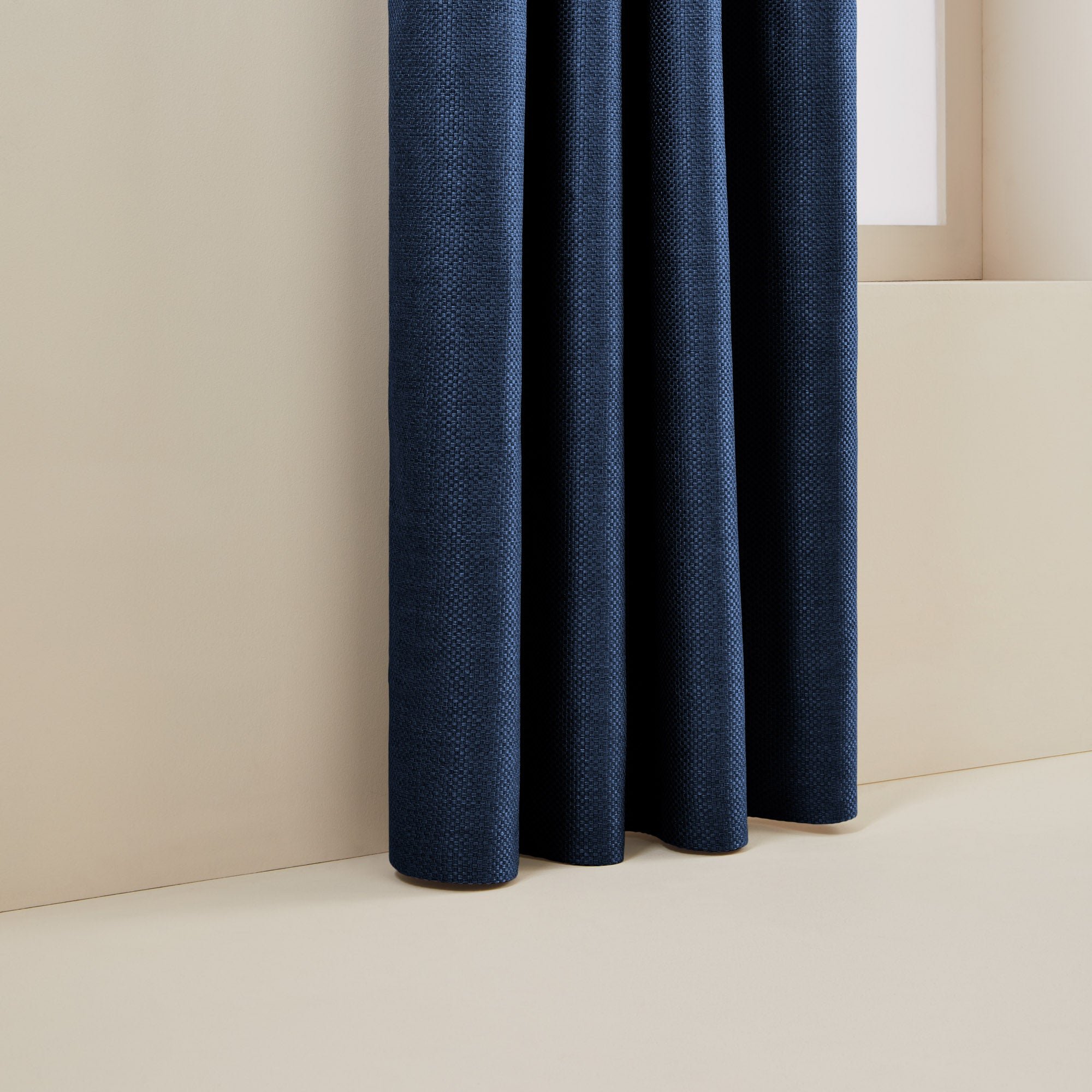 COCONUT - Linen curtain with gathering tape MADURA Blue