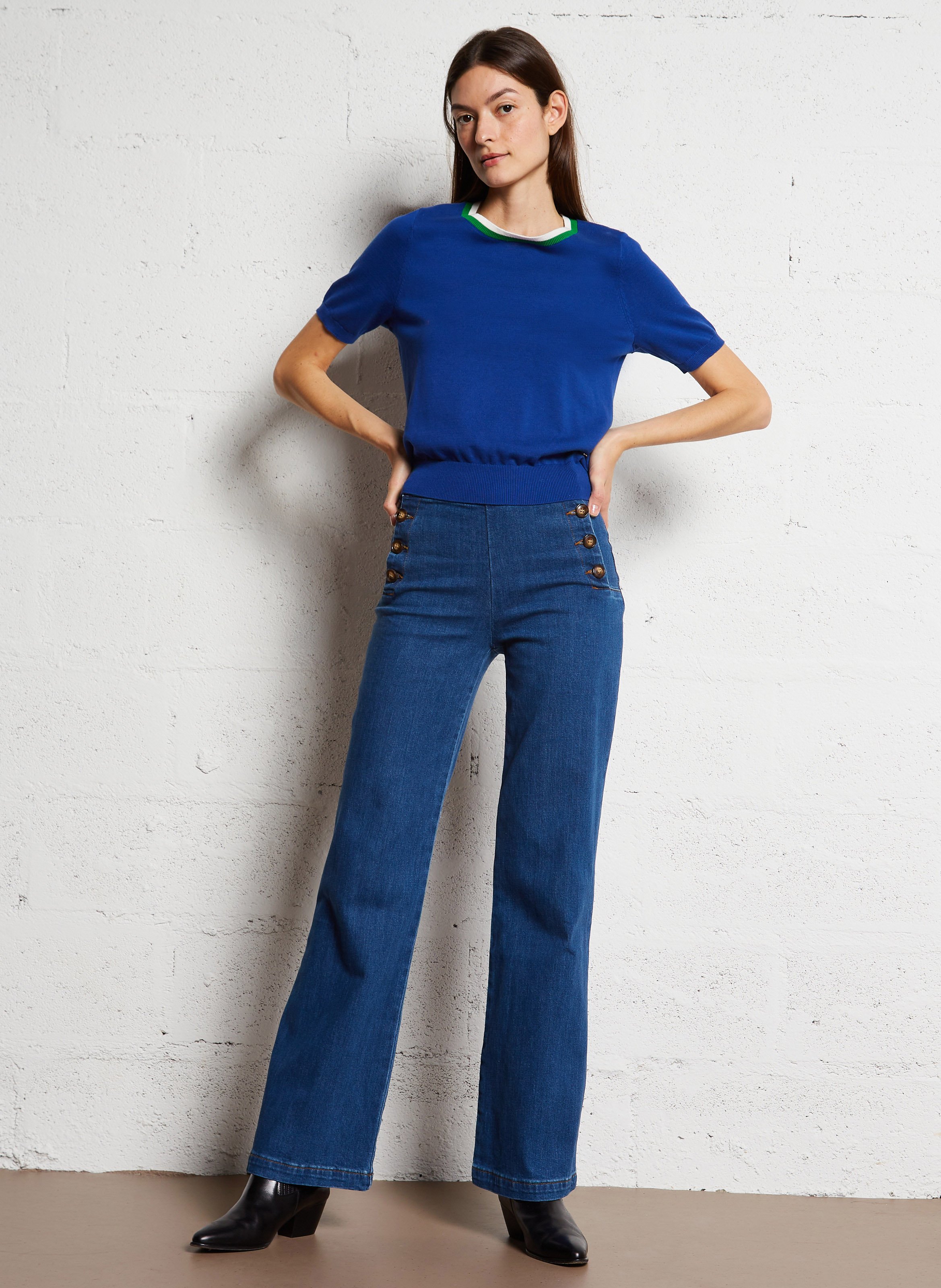 Straight denim pants in blended cotton LA PETITE ETOILE Raw denim