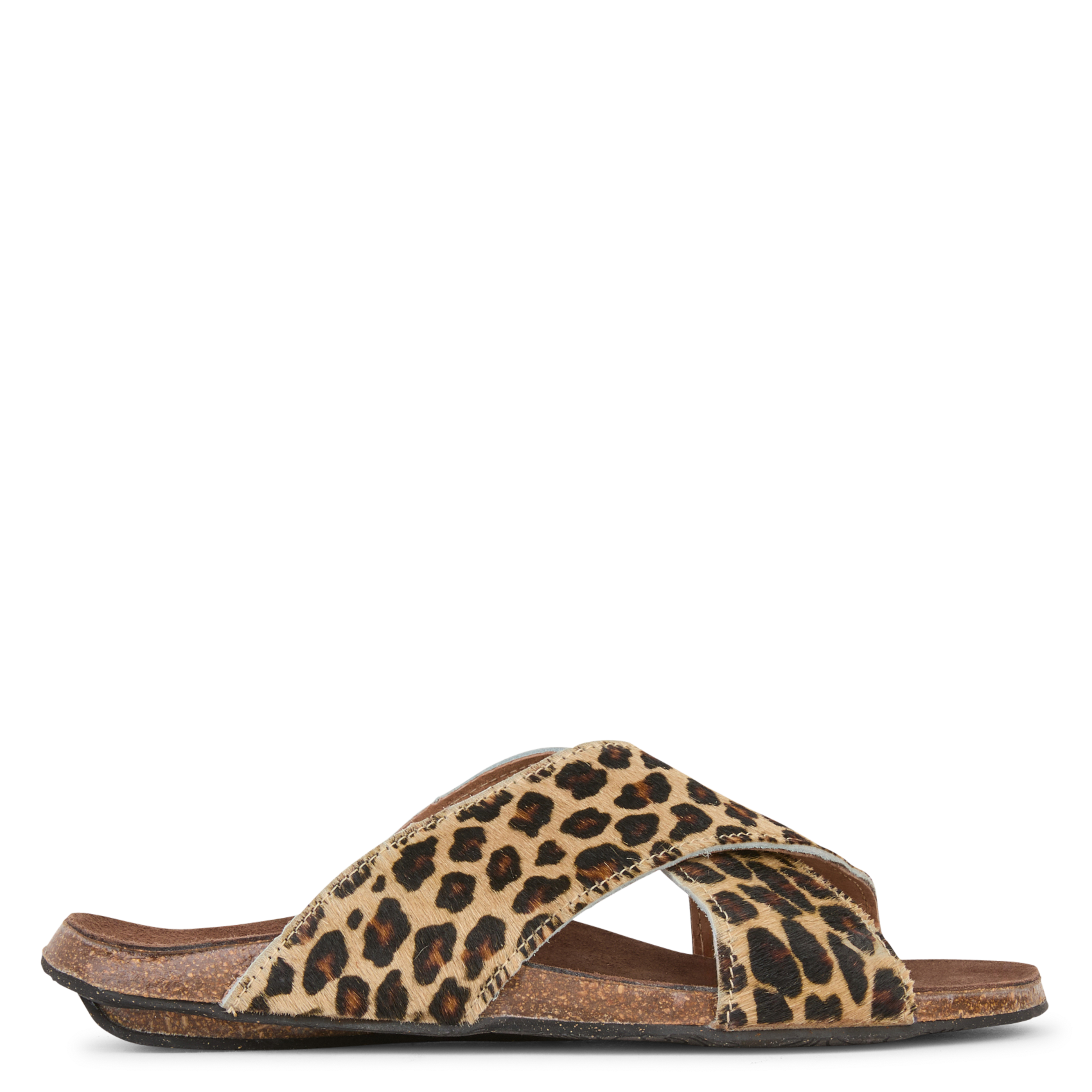 Flat pony hair leather sandals BOSABO Multicolored