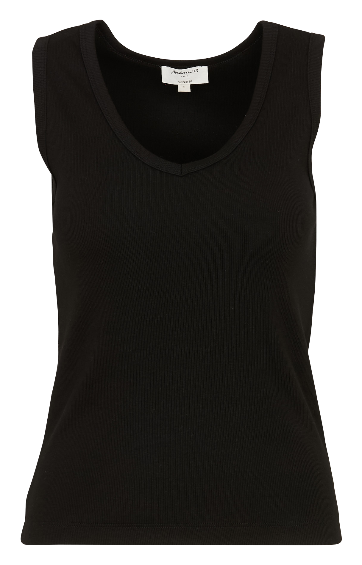 Débardeur col v en coton mélangé MAISON 123 Noir