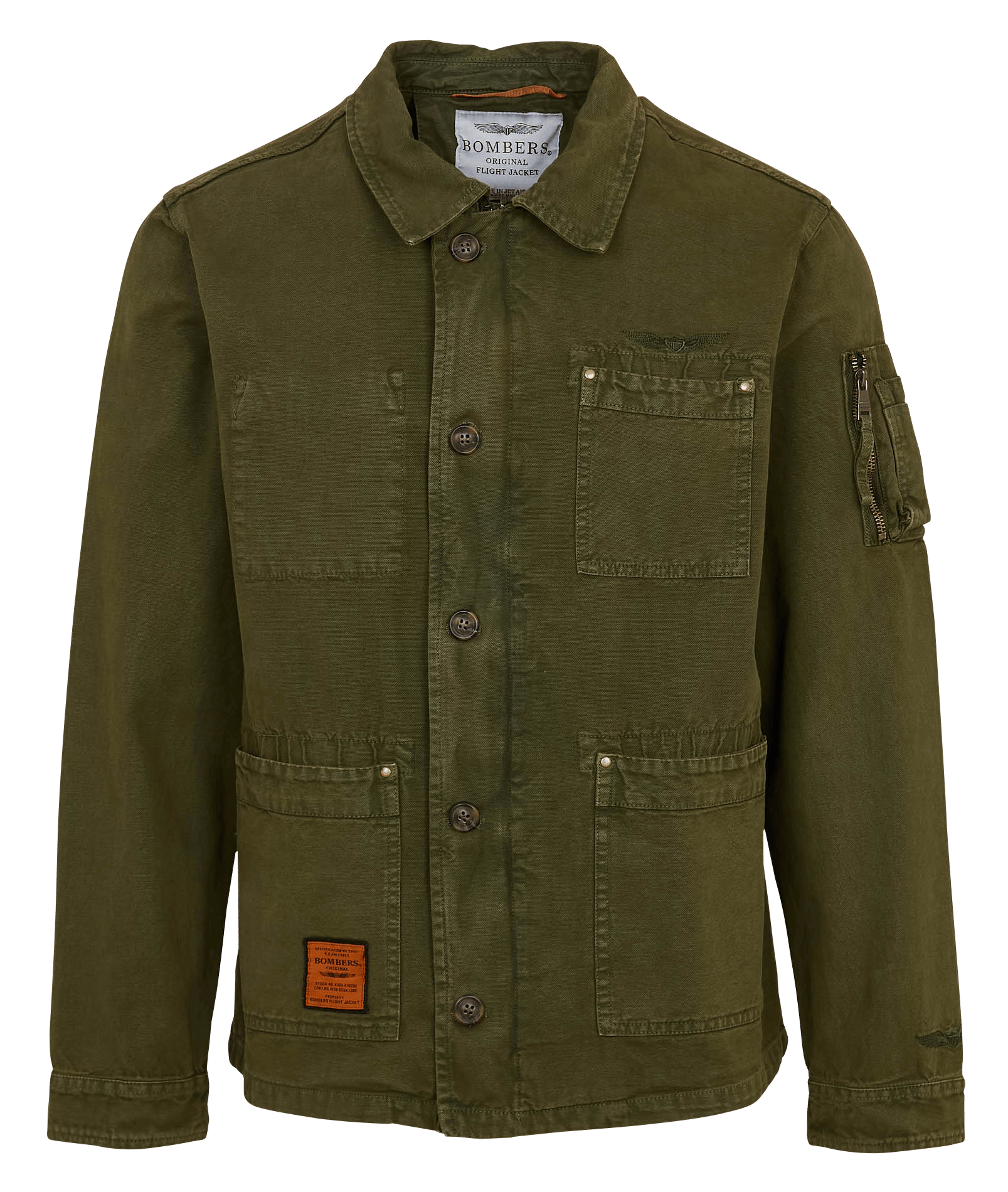 Recht, katoenen overshirt BOMBERS ORIGINAL Kaki