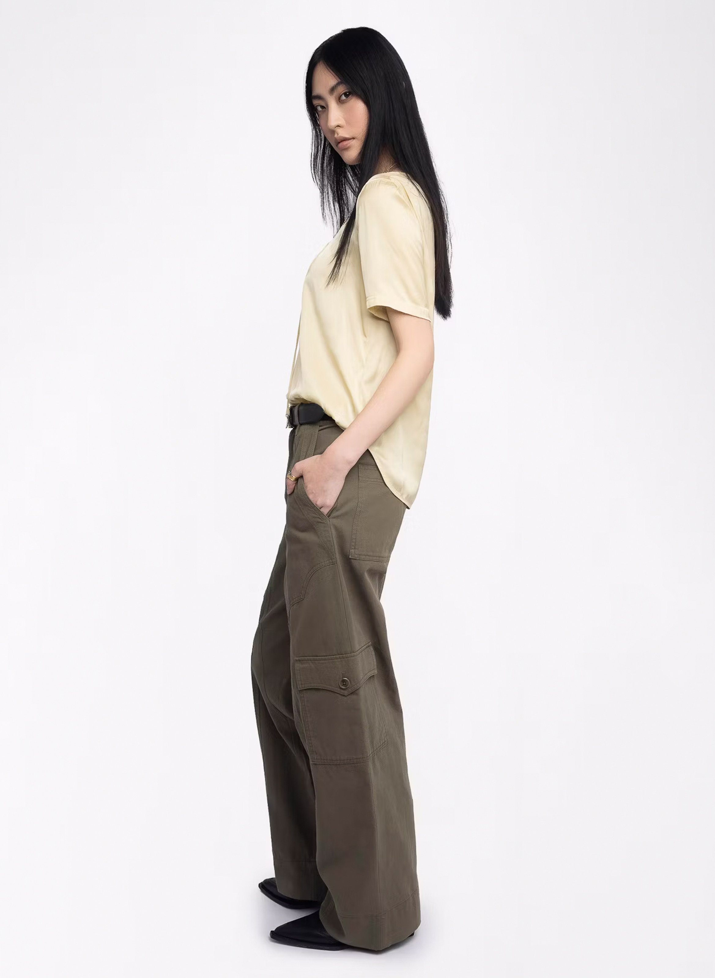 Top droit en satin ZADIG&VOLTAIRE Jaune