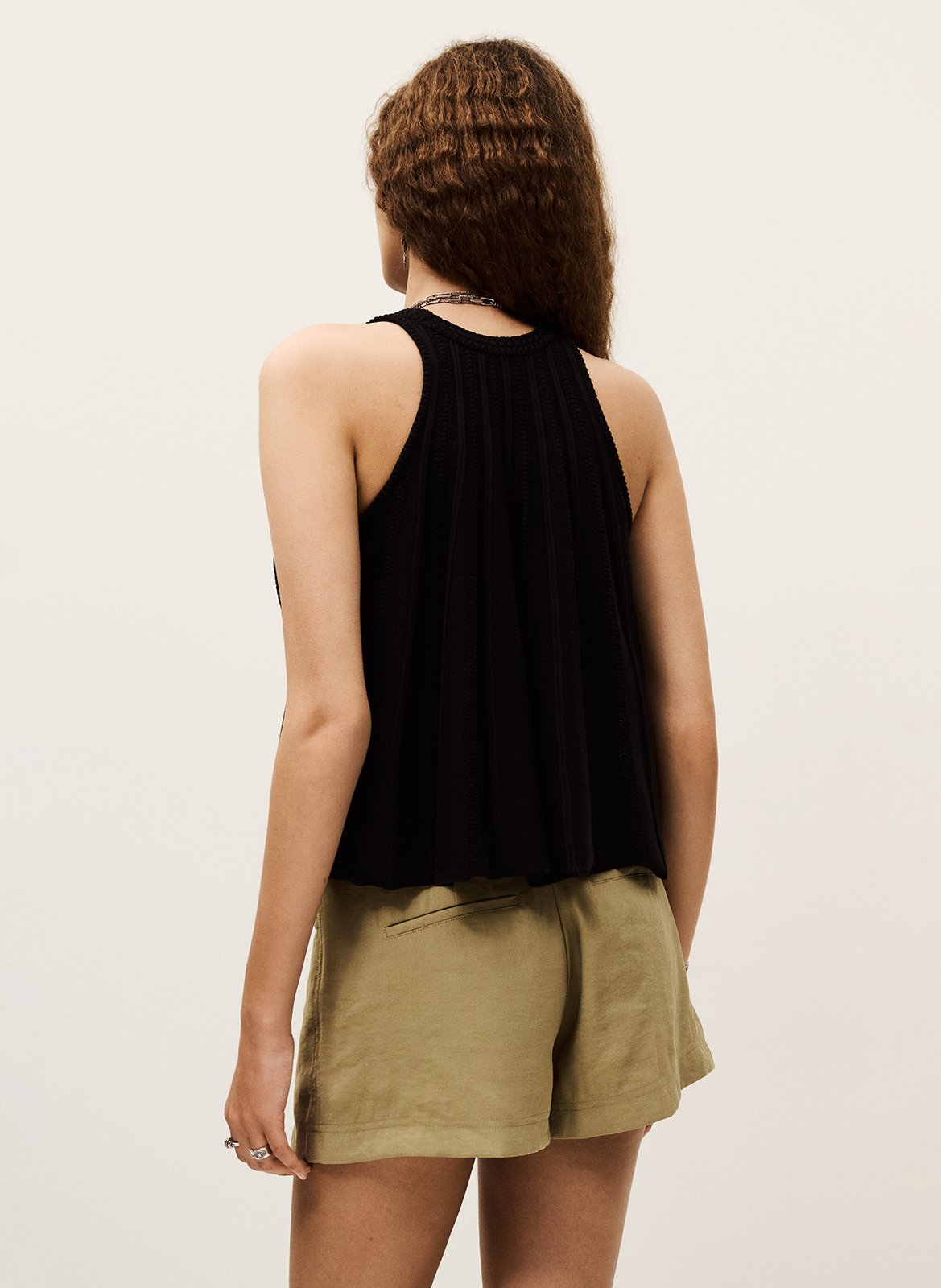 Top oversize en maille ajourée BA&SH Noir