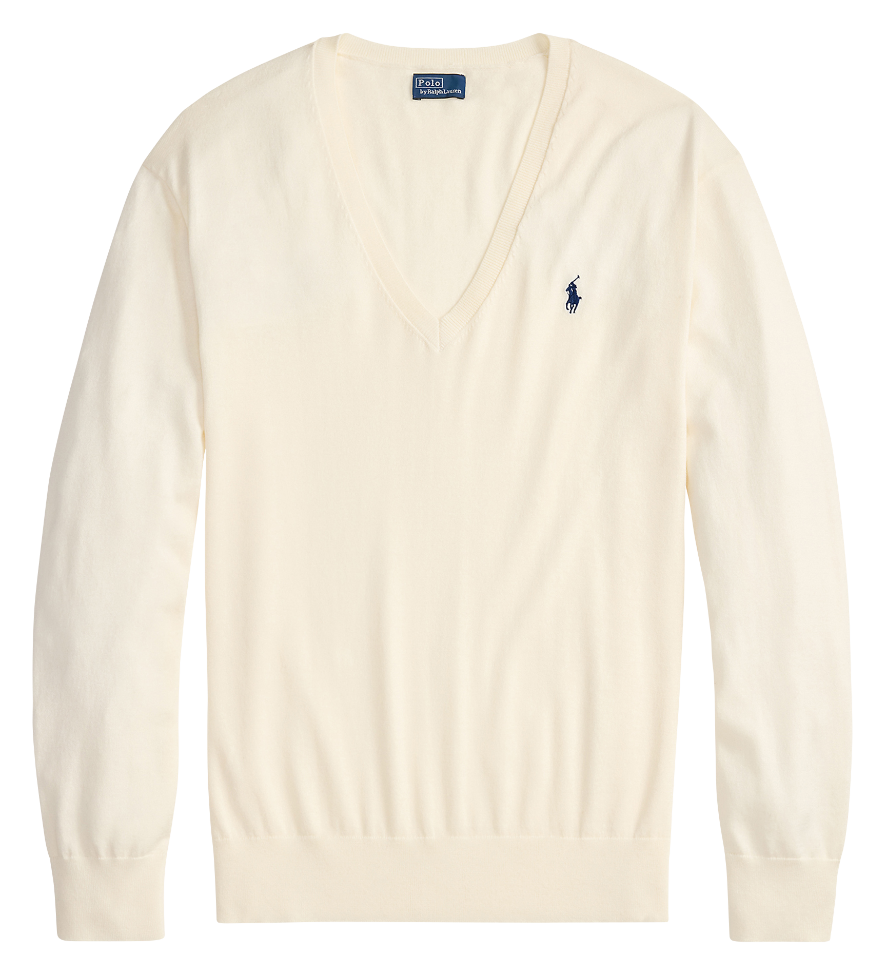 Pull col V en coton POLO RALPH LAUREN Beige