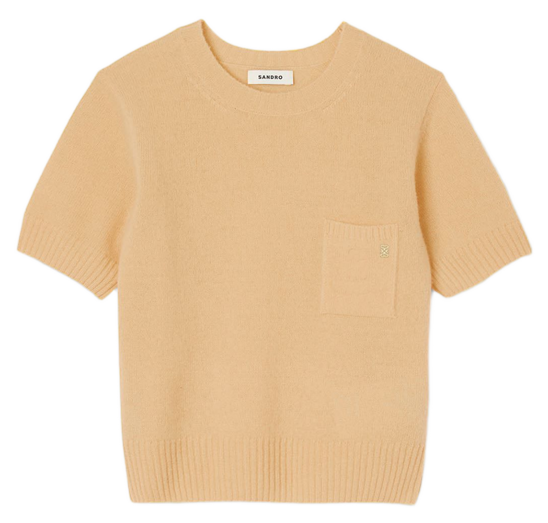 Pull col rond en laine SANDRO Marron