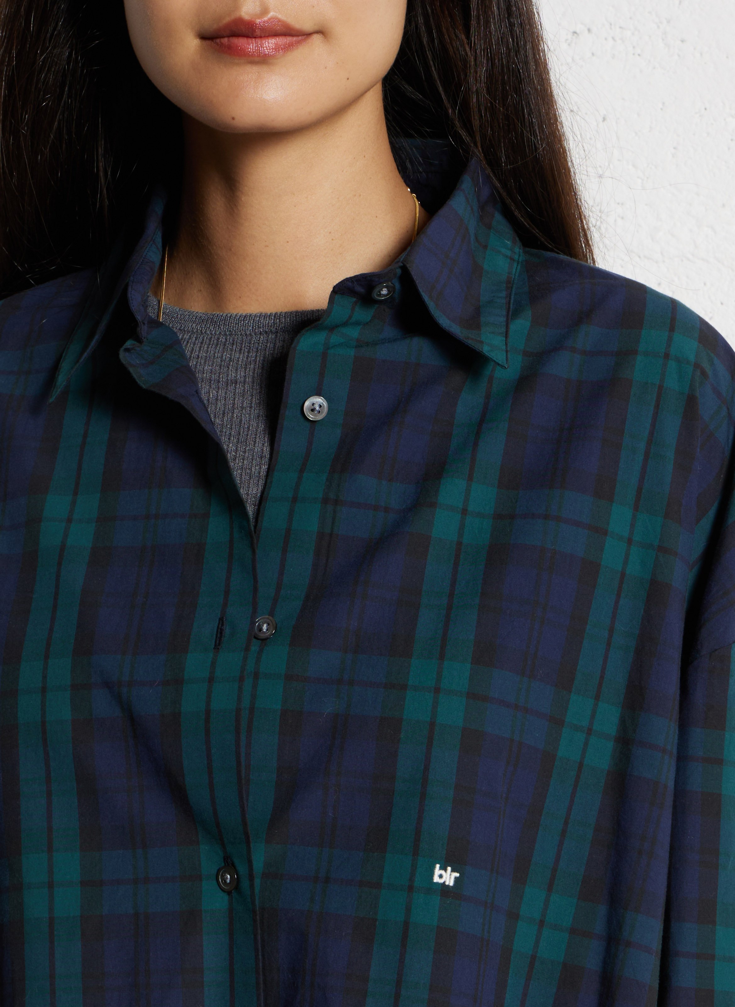 Geruite hemdjurk met klassieke kraag BELLEROSE Wit