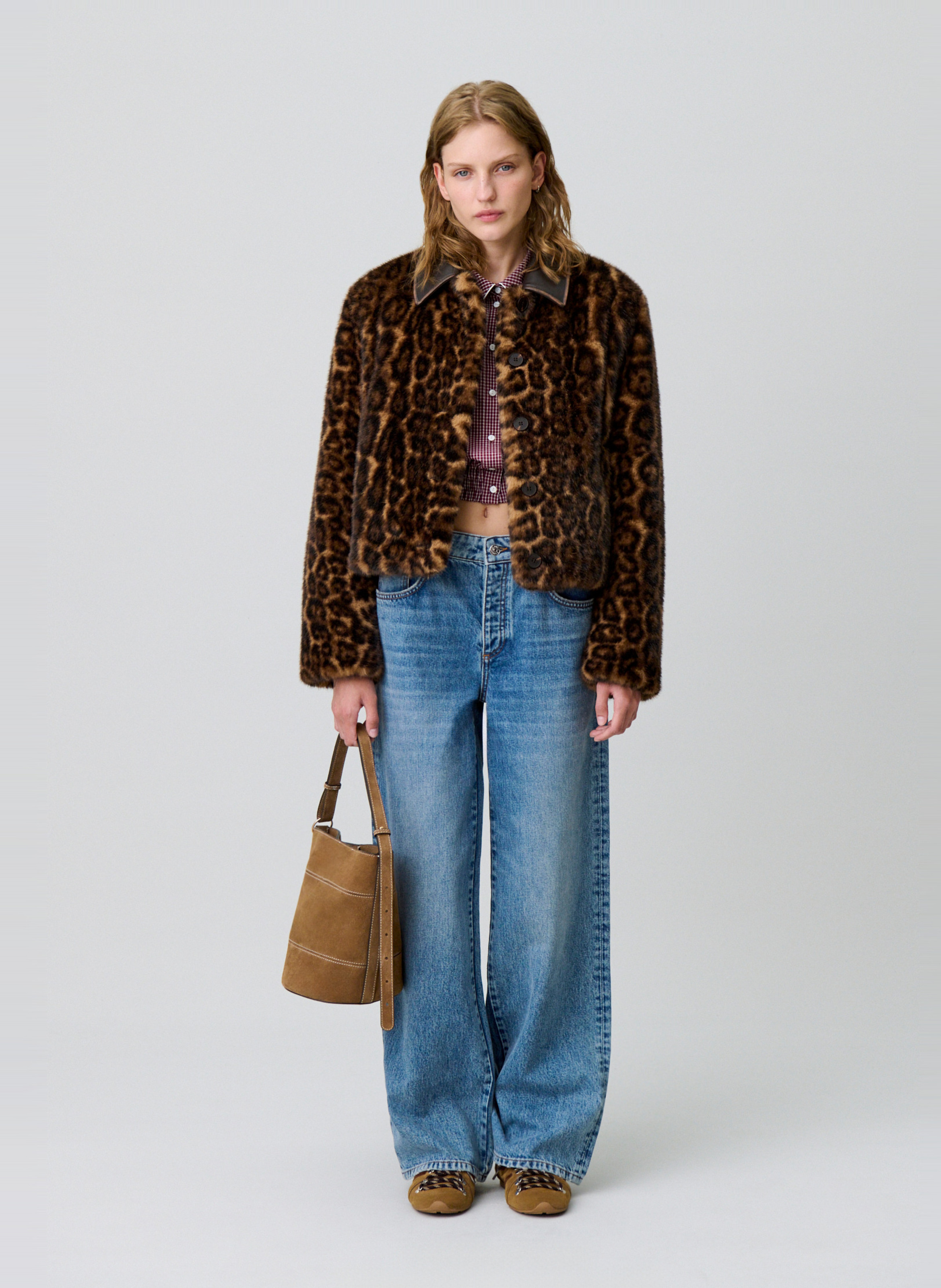 Veste col classique léopard CLAUDIE PIERLOT Multicolore