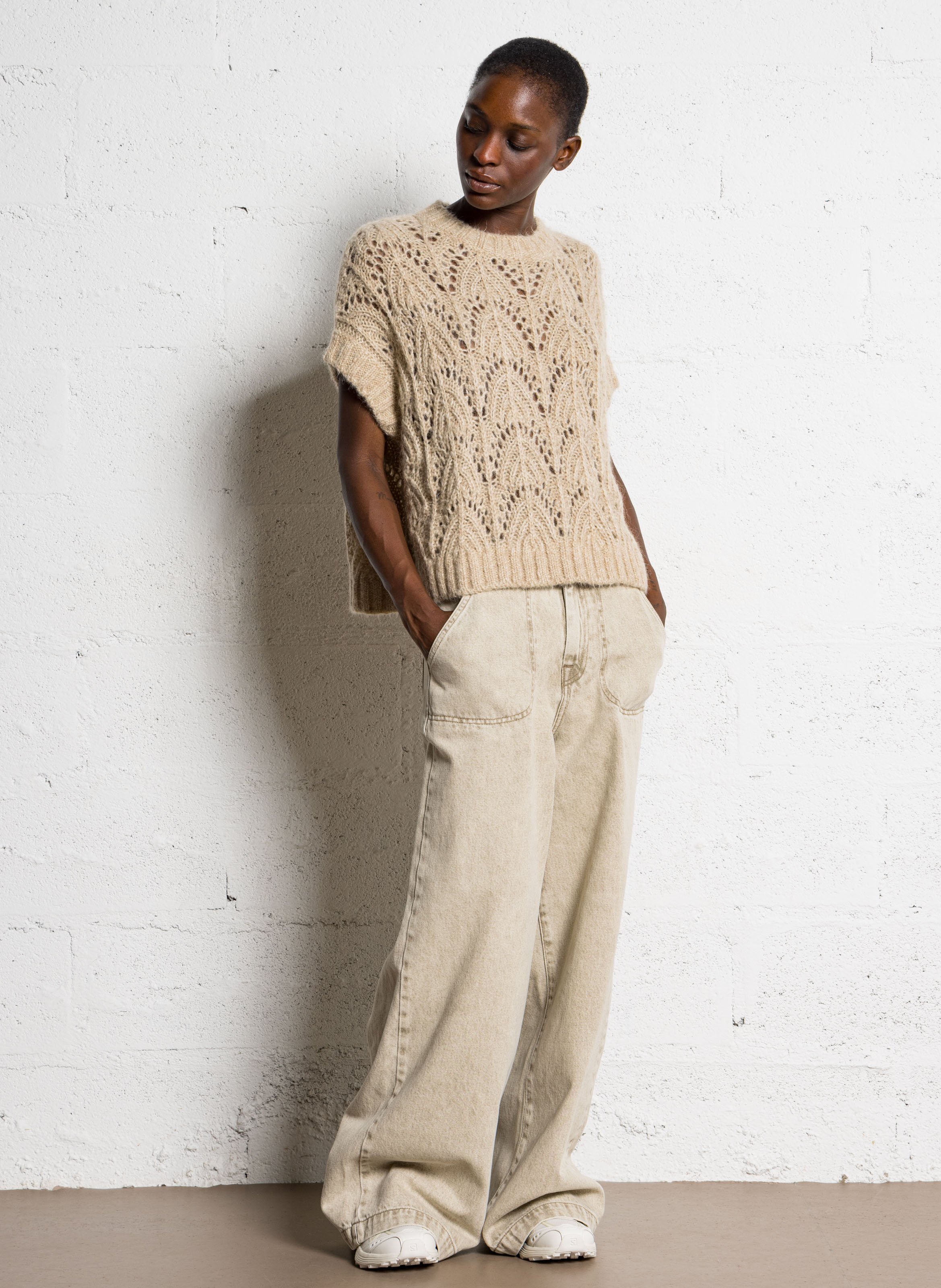 T-shirt met korte mouwen, ronde hals, effen BELLEROSE Grijs