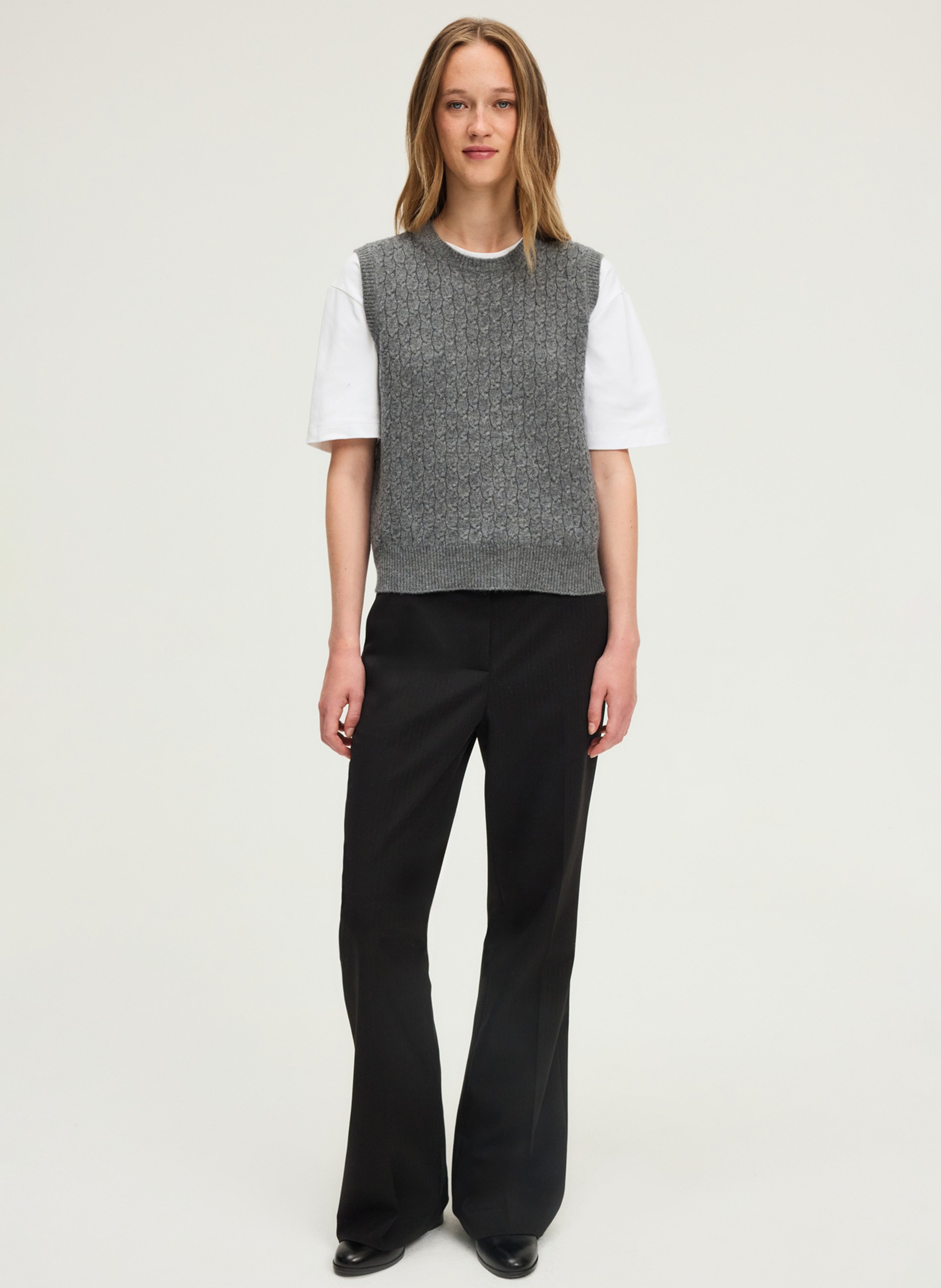 Pull col rond en laine PABLO Gris