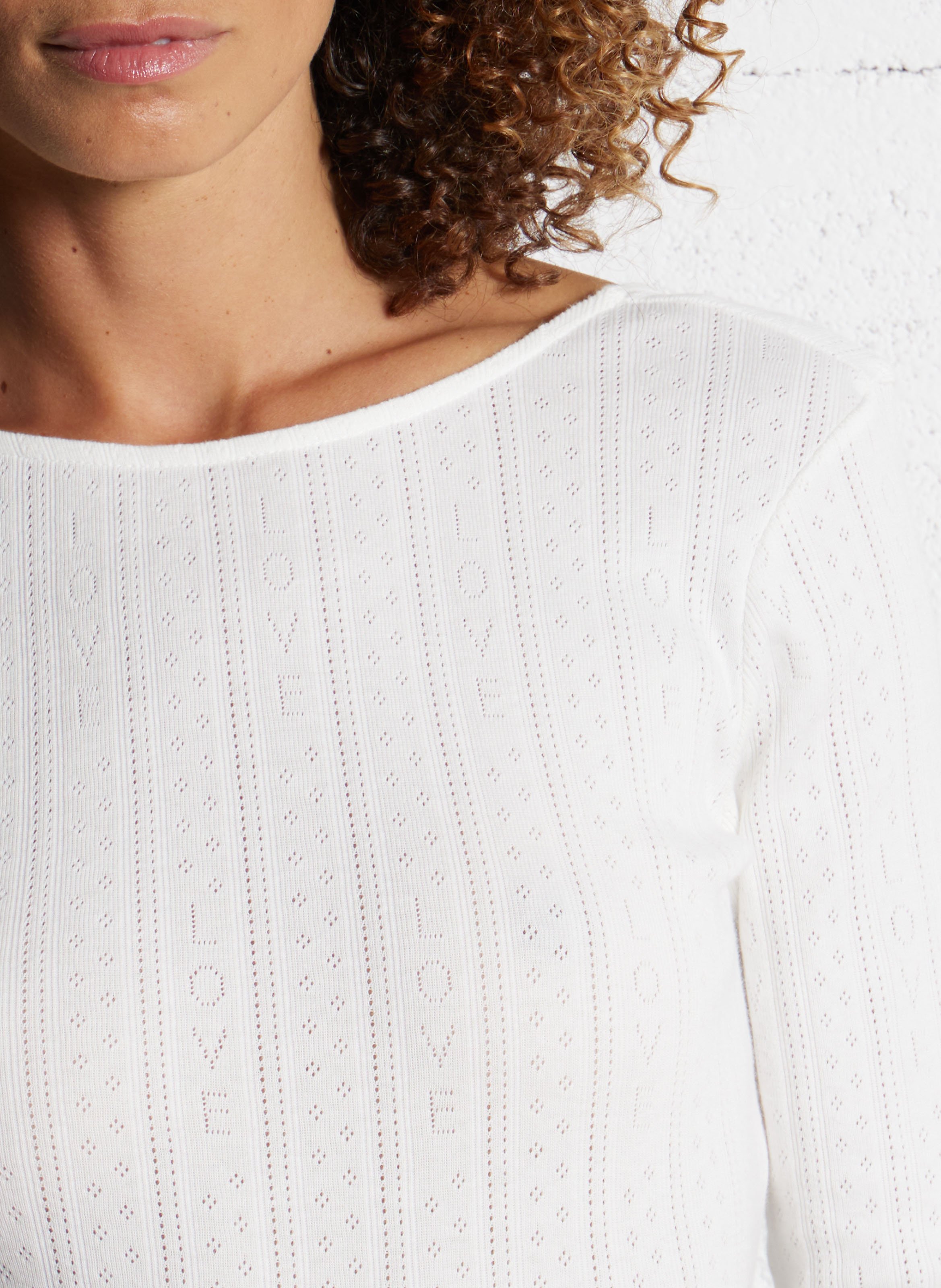 Boat-neck cotton T-shirt DES PETITS HAUTS Beige