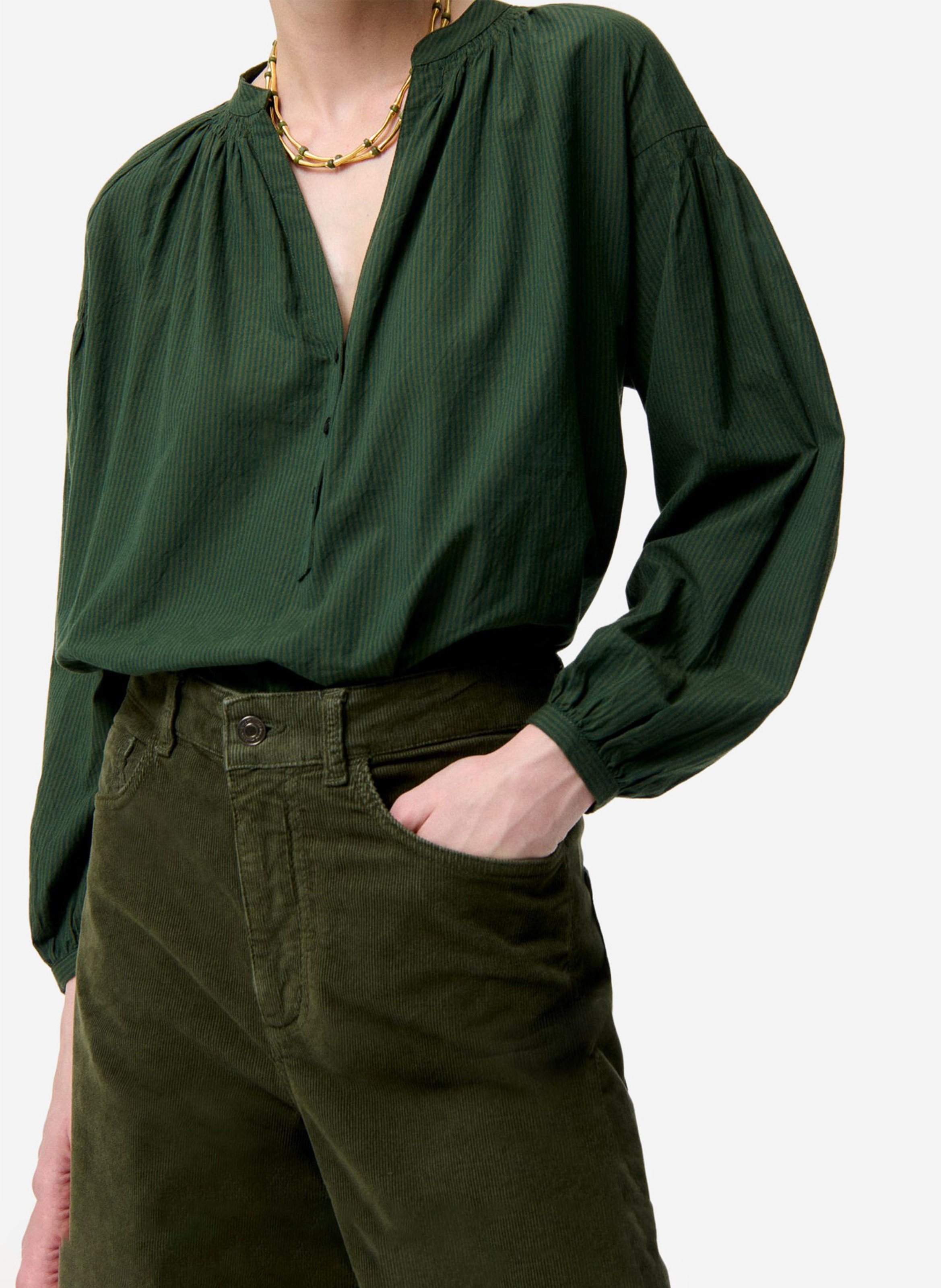 Oversized cotton blouse VANESSA BRUNO Green
